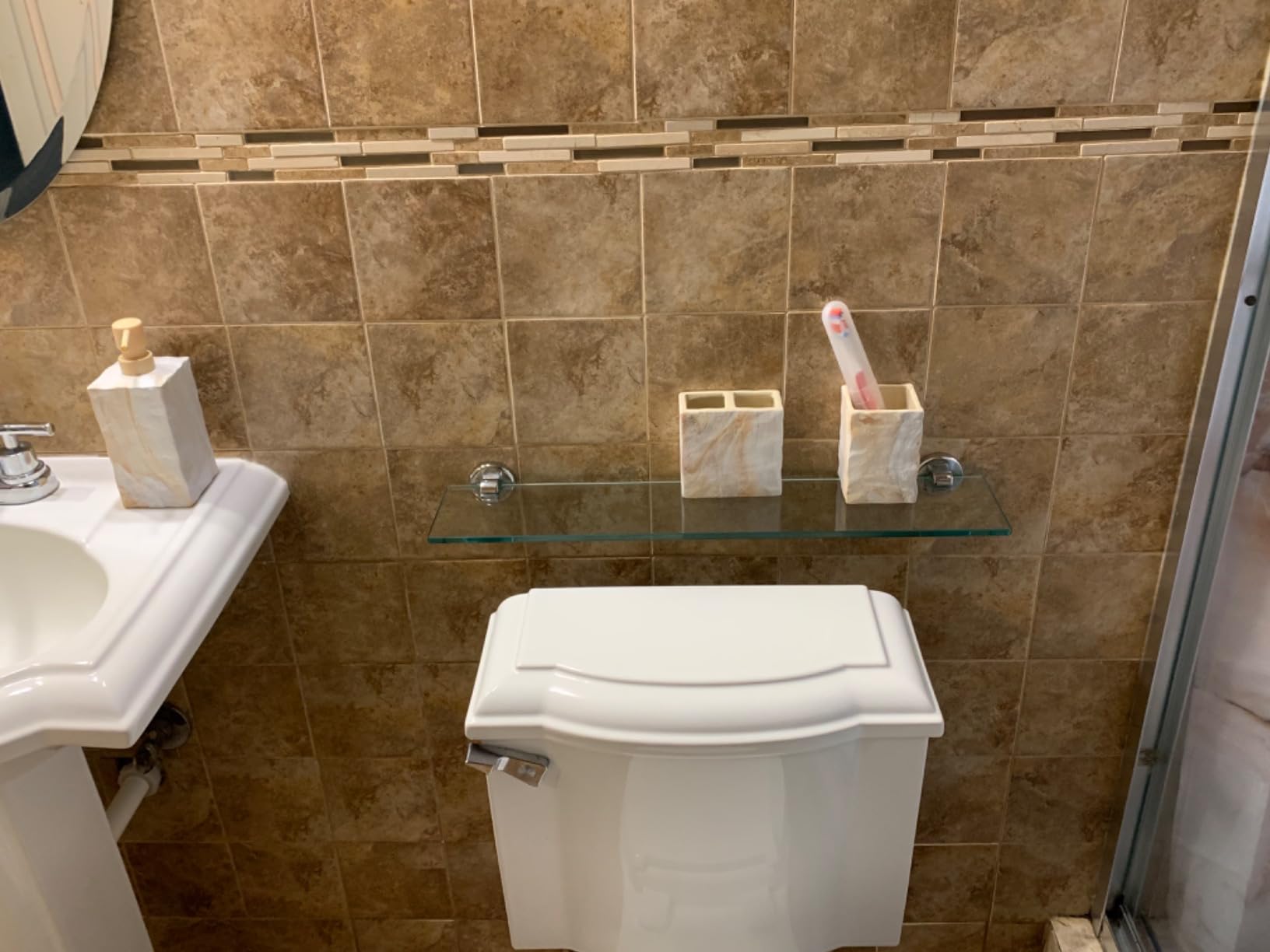RQYIXI Ceramic 4-Piece Bathroom Accessories Set,White customer photo 2