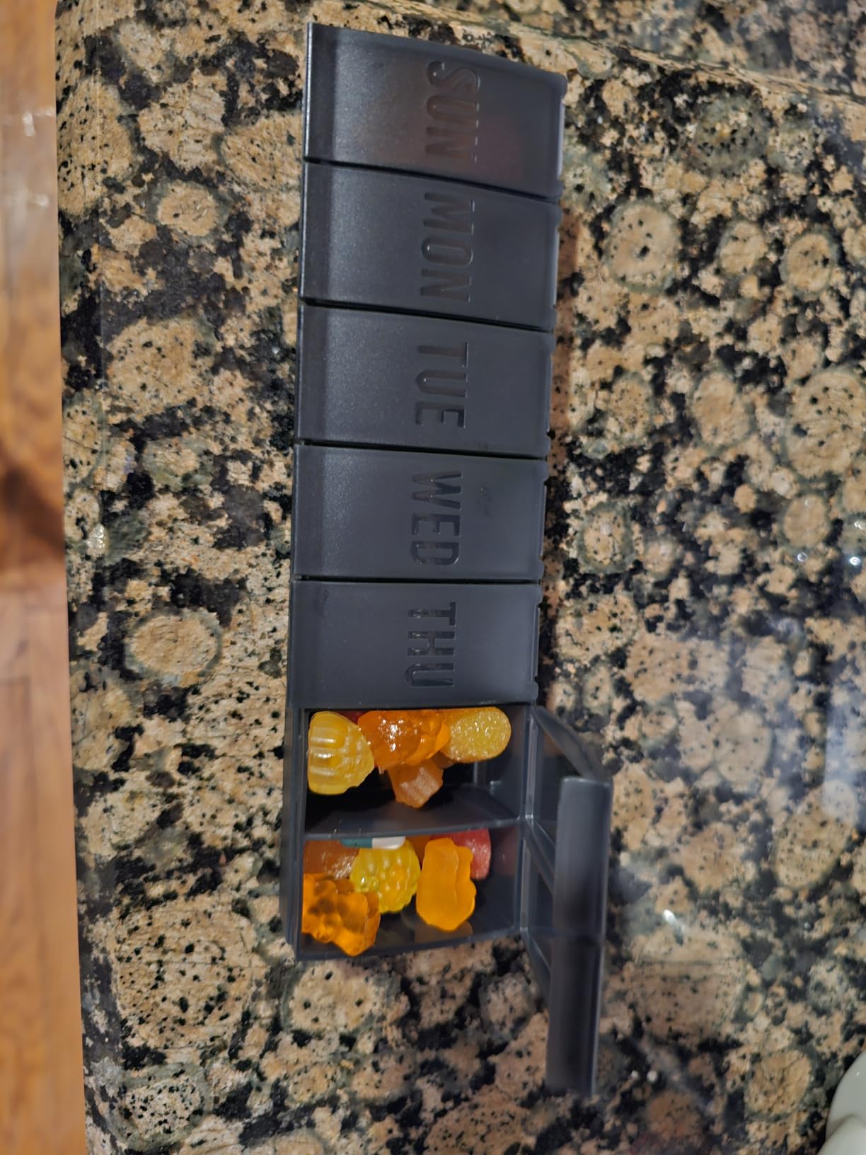 Barhon Pill Organizer Large, Weekly Medicine Pill Organizers, 7 Day Pills Box Case Travel for Big Vitamin Supplements Fish Oil, Black customer photo 2