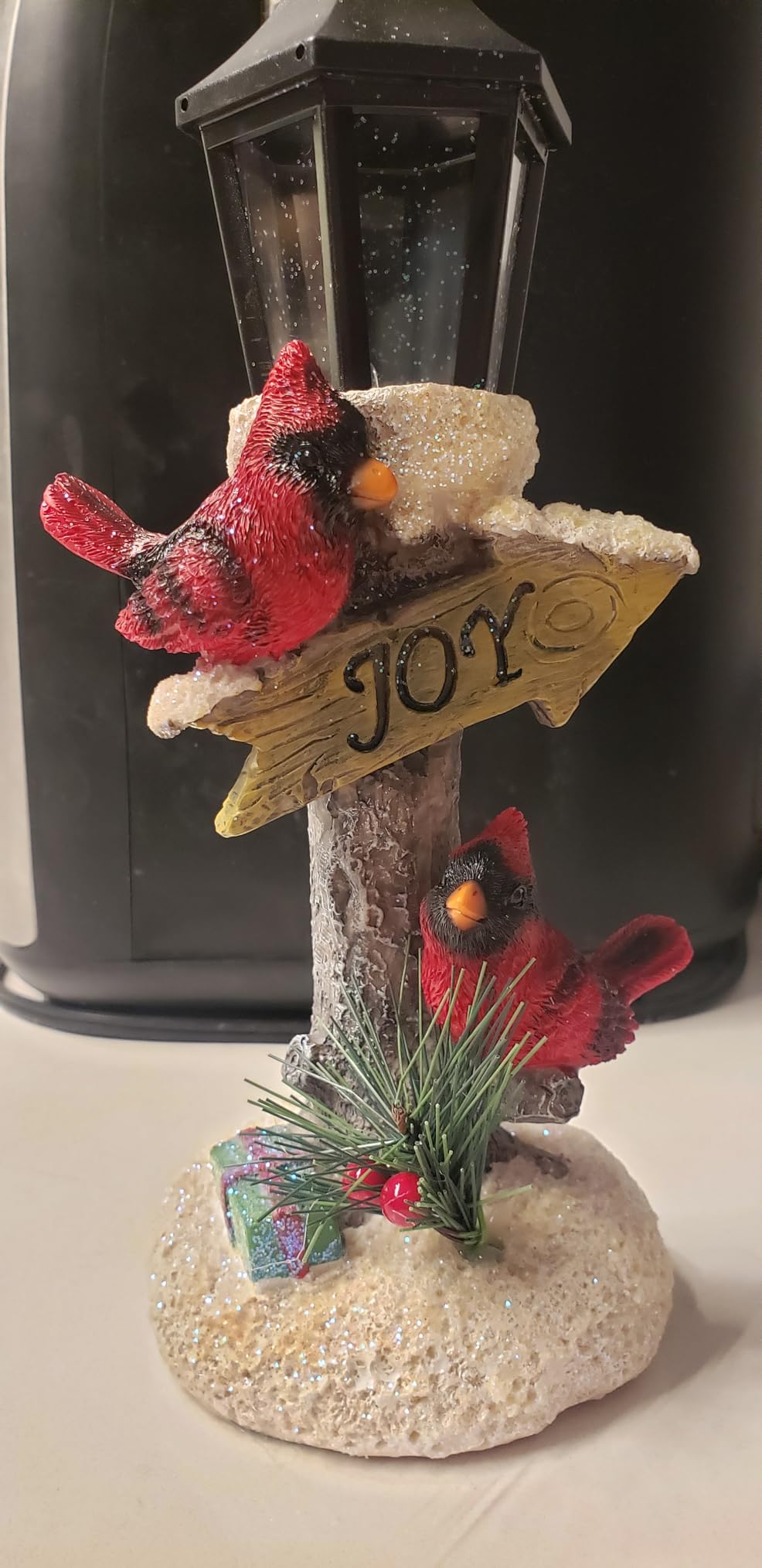 Glintoper 2 Pack Christmas Lighted Table Decorations, Tabletop Figurine, Battery Operated (Red Cardinal) customer photo 1