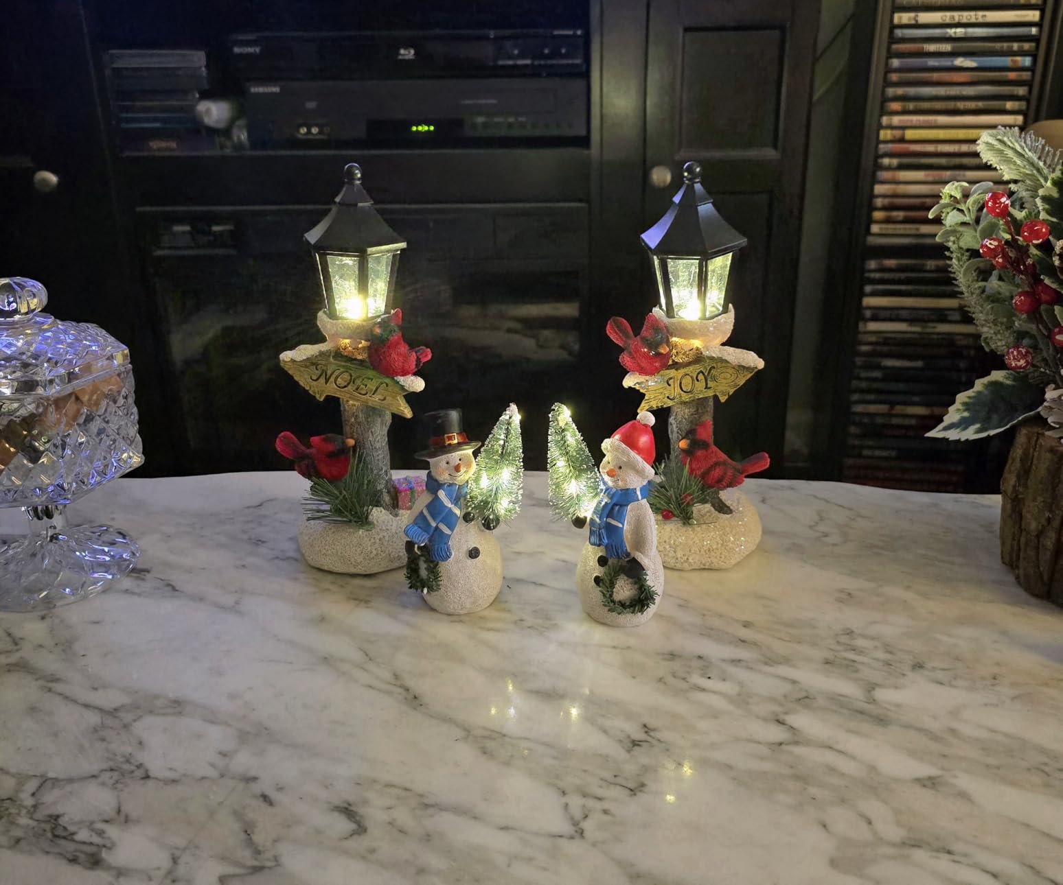 Glintoper 2 Pack Christmas Lighted Table Decorations, Tabletop Figurine, Battery Operated (Red Cardinal) customer photo 2