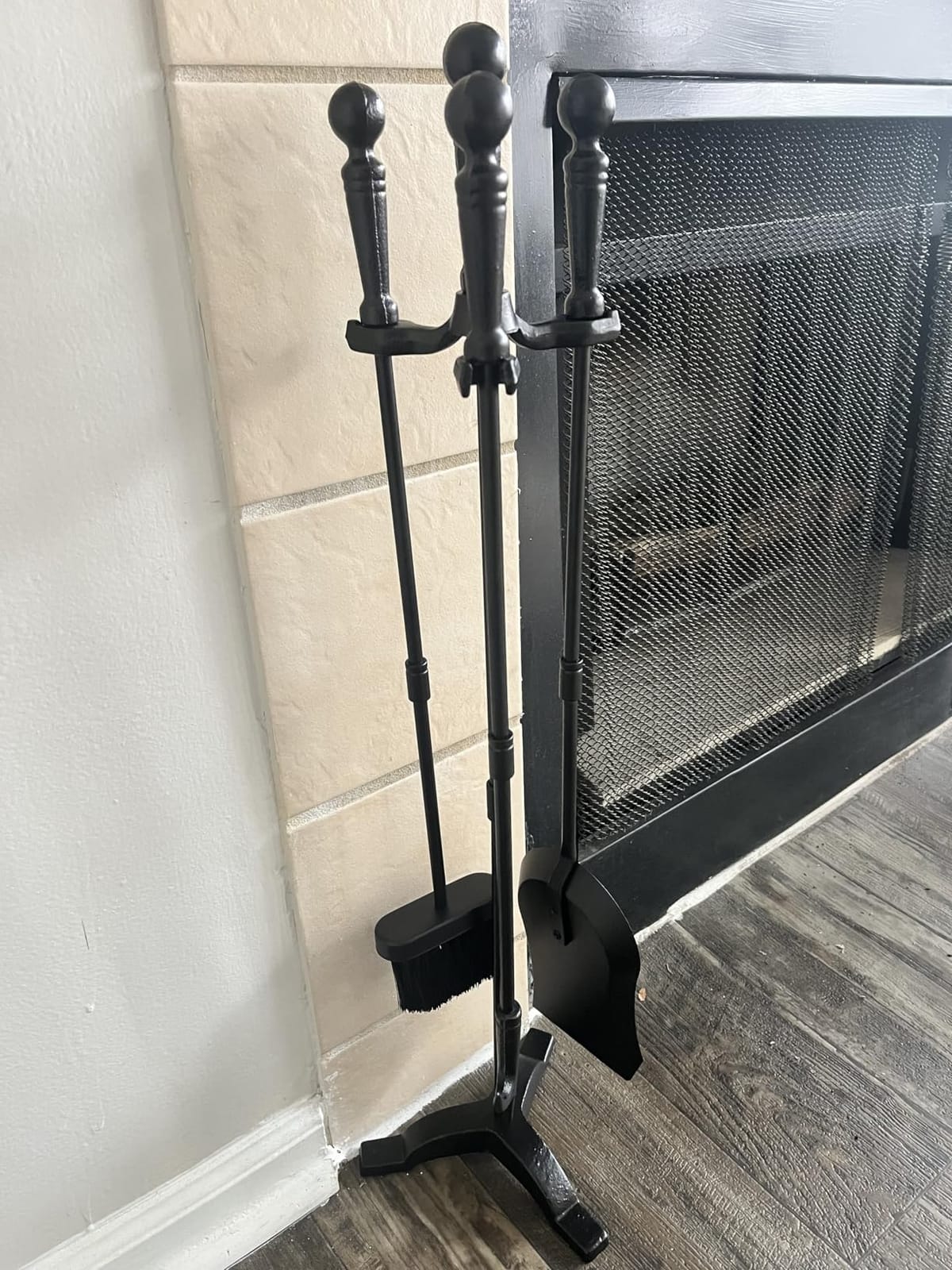 Gtongoko Fireplace Tools Set with Stand, 30-Inch Heavy Duty Steel customer photo 1