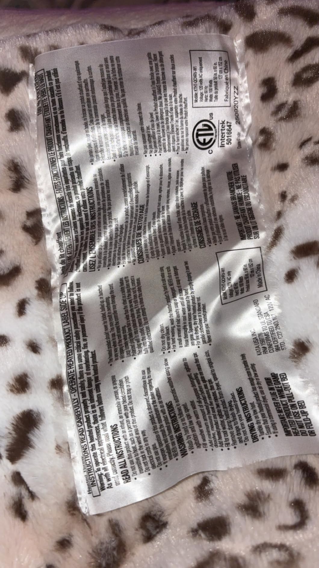 Westinghouse Heated Throw Blanket, 50