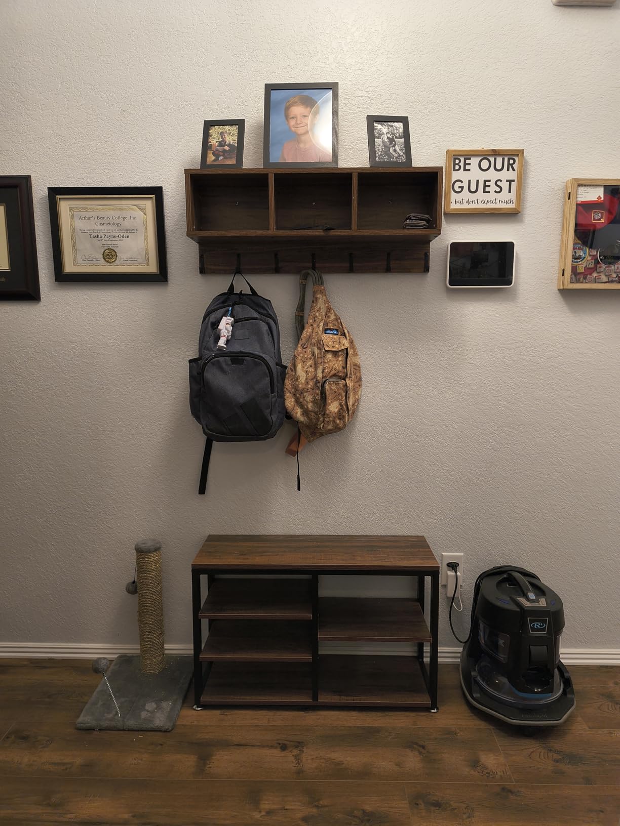 Tribesigns Industrial [Shoe] [Rack] [Bench] with Coat [Rack] Set with Hall Tree, 3 Storage Cubbies, 7 Hooks for Entryway, Hallway, 5-in-1Design, Rustic Brown customer photo 1