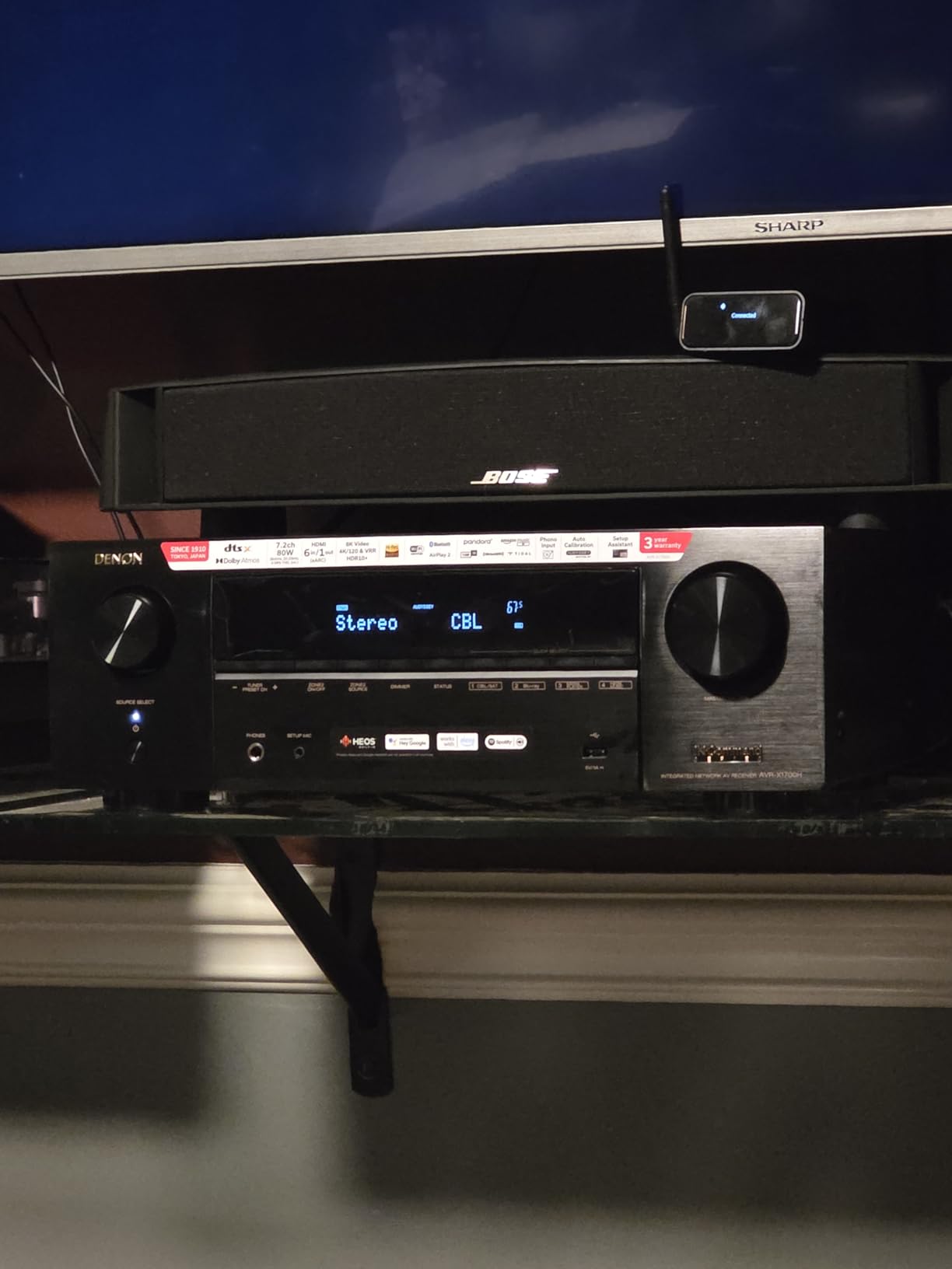 Denon AVR-X1700H 7.2 Channel AV Receiver - 80W/Channel, Built-in HEOS customer photo 1