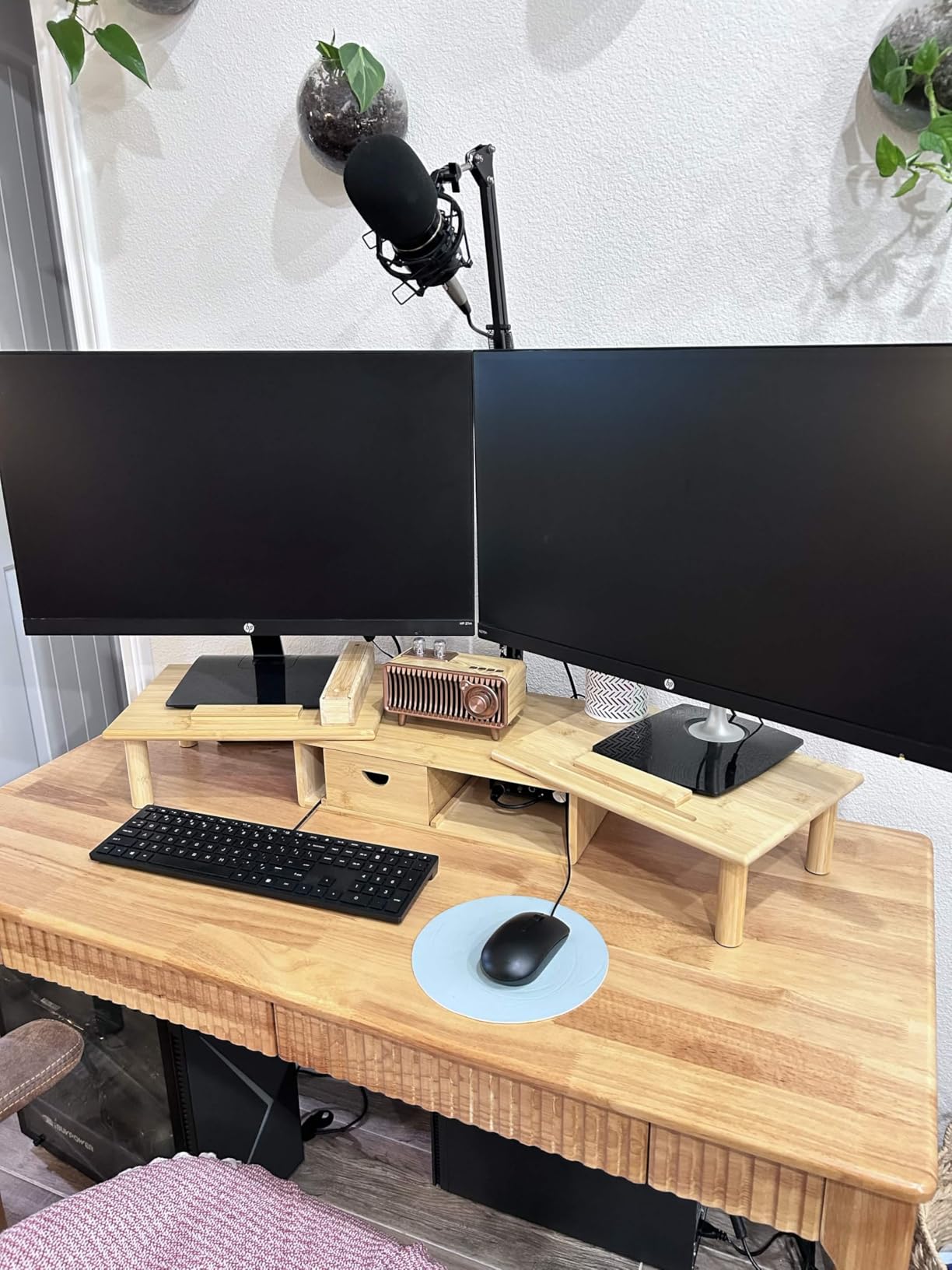 Dual Monitor Stand Riser with Drawer for Desk Laptop customer photo 1
