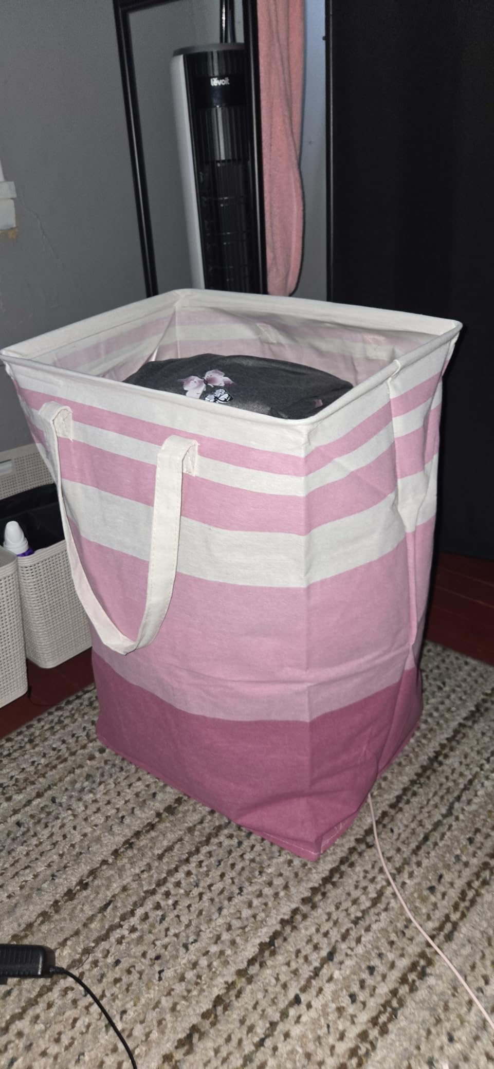 HomeHacks 2 Pack Large Laundry Baskets, Laundry Hampers Bags (Grey 75Lx2) customer photo 1