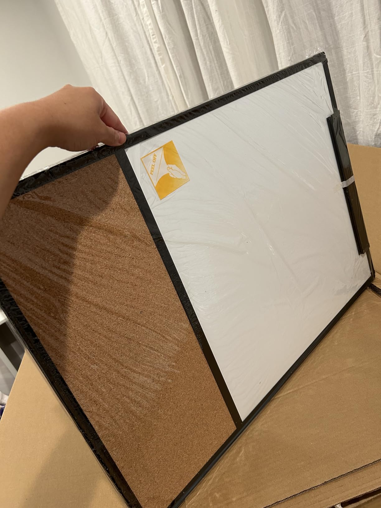 XBoard Dry Erase Calendar Whiteboard 28 X 20 - Combo White Board Calendar Monthly, Magnetic White Board + Corkboard with Black Aluminum Frame customer photo 1