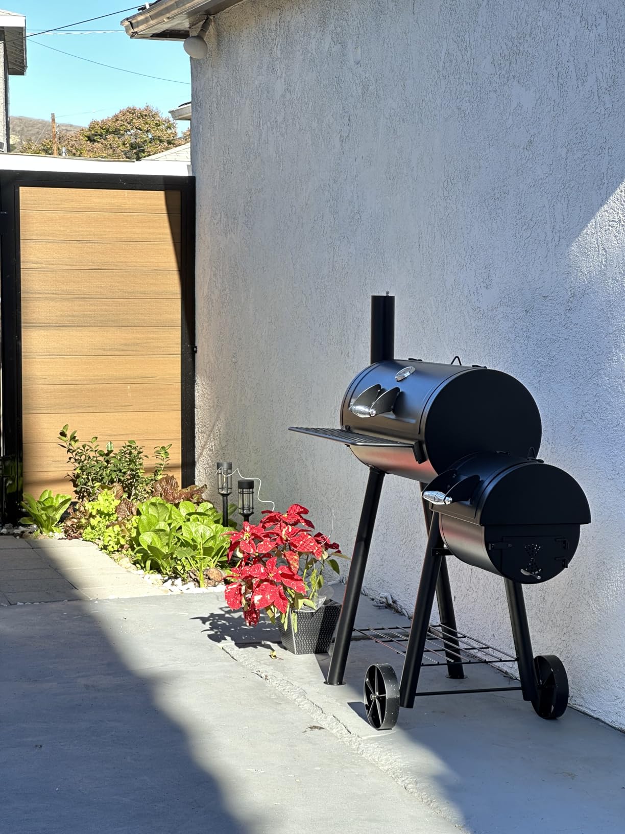 MFSTUDIO Barrel Charcoal Grill w/Offset Smoker w/ 512 SQ.IN. Cooking Area customer photo 1