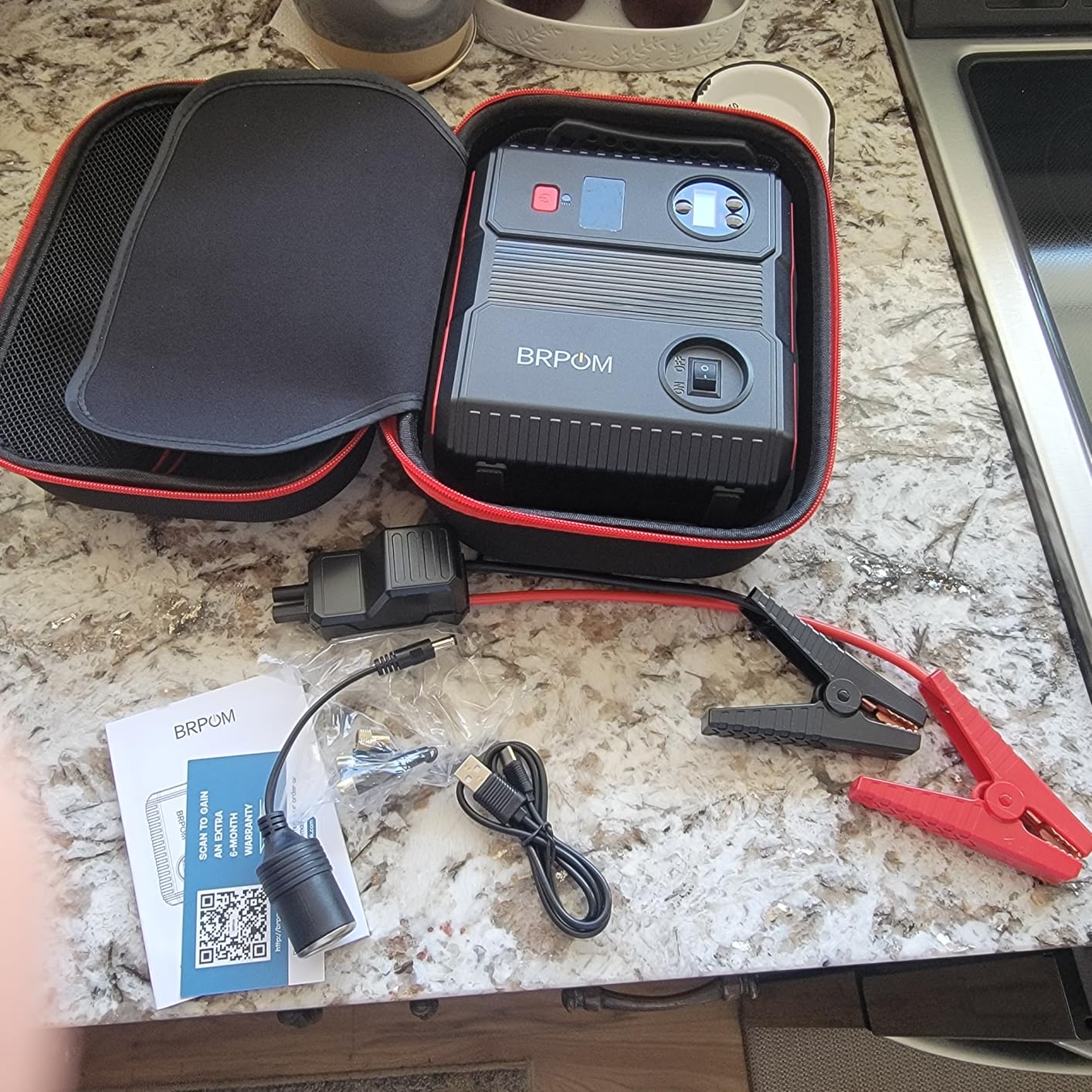 Car Jump Starter with Air Compressor, 9000A Peak 26800mah (Up to All Gas or 12.0L Diesel Engine, 50 Times) Portable160PSI Jump Starter 12V Auto Battery Jump Pack Quick Charge customer photo 2