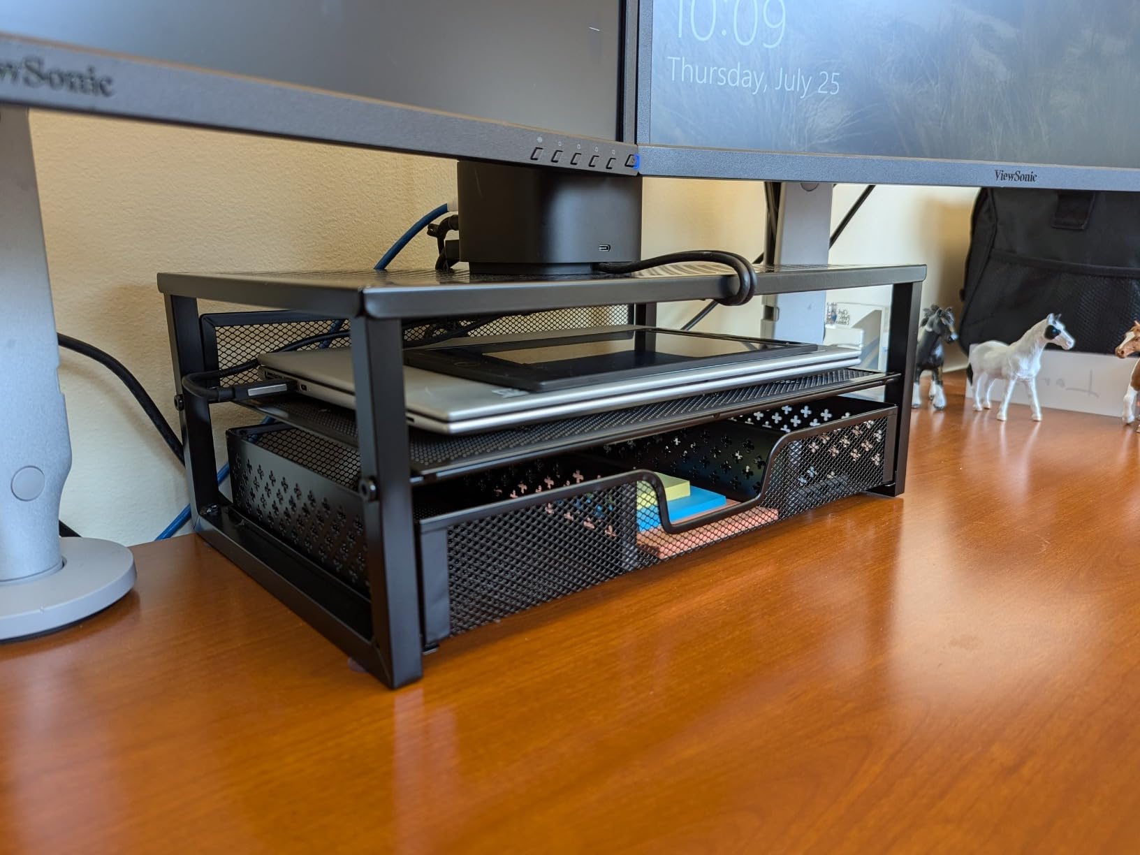 Simple Trending Metal Monitor Stand Riser and Computer Desk Organizer with Drawer for Laptop, Computer, iMac, Black customer photo 2