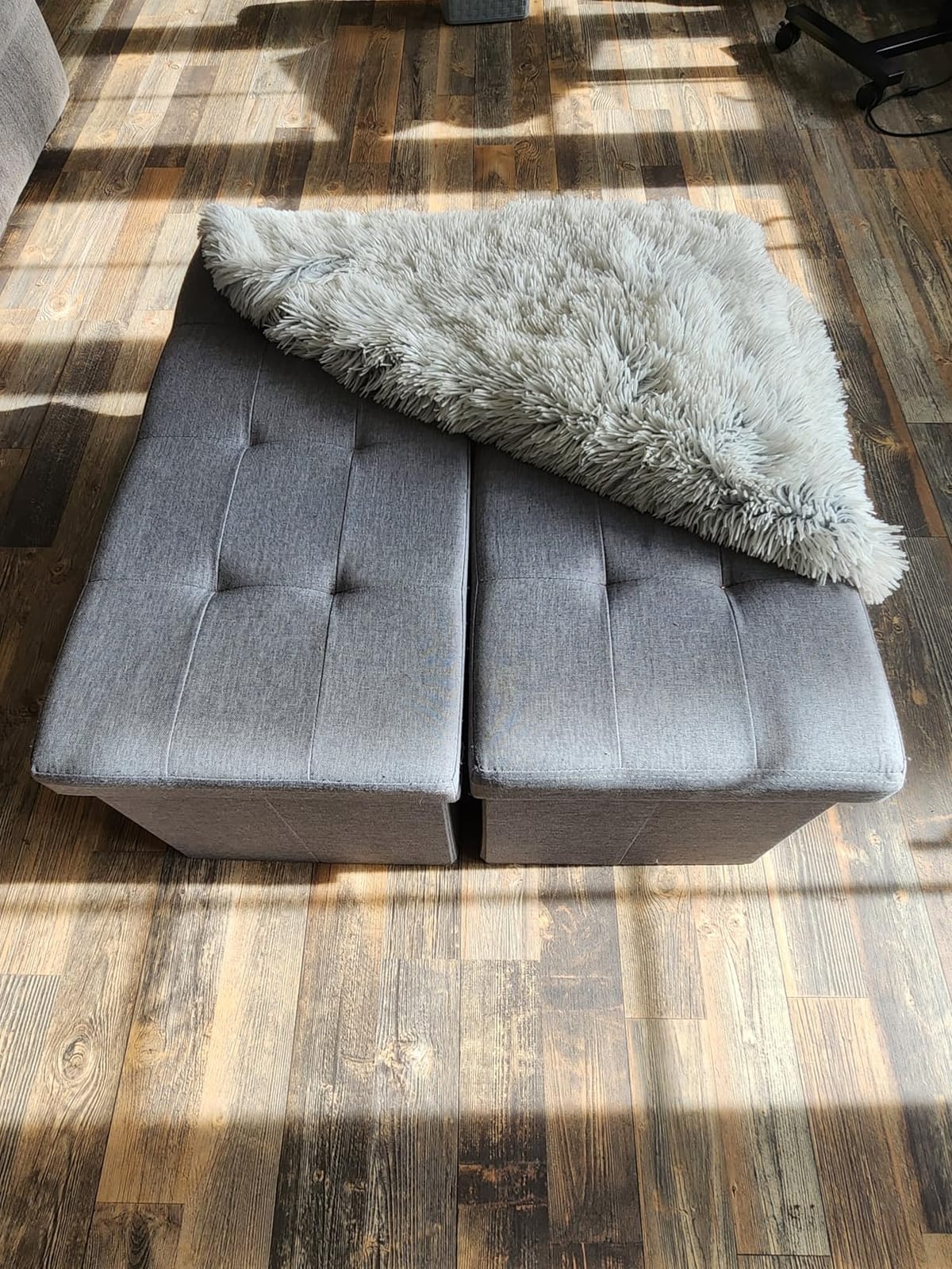 SONGMICS 43.3 Inches Folding Storage Ottoman Bench, Load 660 lb customer photo 2