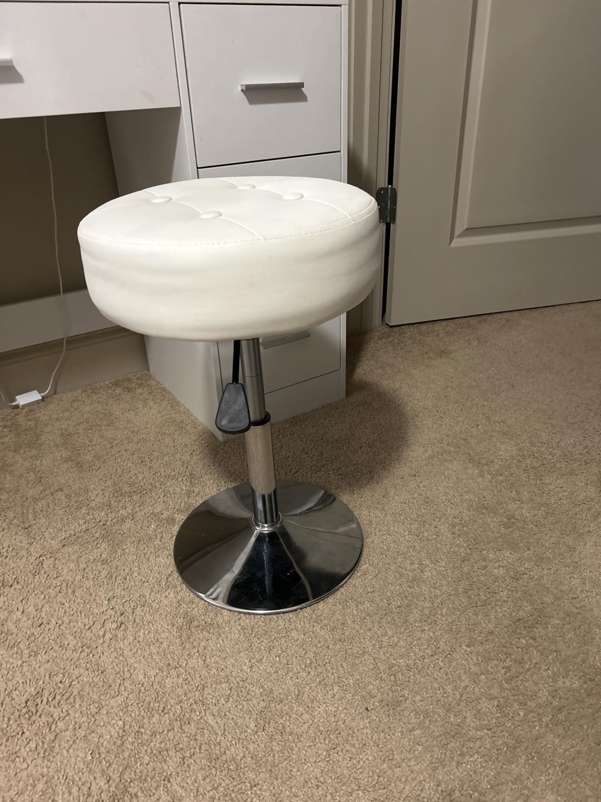 Gitrah White Vanity Stool Chair Swivel Adjustable Comfortable Makeup Stool customer photo 1