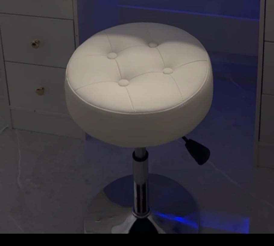 Gitrah White Vanity Stool Chair Swivel Adjustable Comfortable Makeup Stool customer photo 2