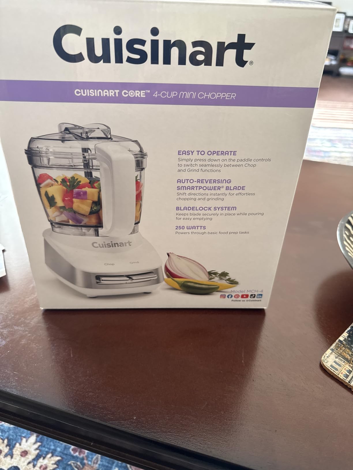Cuisinart Core Custom 4-Cup Mini Chopper, Mini Food Processor Chops and Grinds with Auto-Reversing Stainless Steel SmartPower Blade, Dishwasher-Safe Parts, MCH-4, White/Stainless Steel customer photo 1