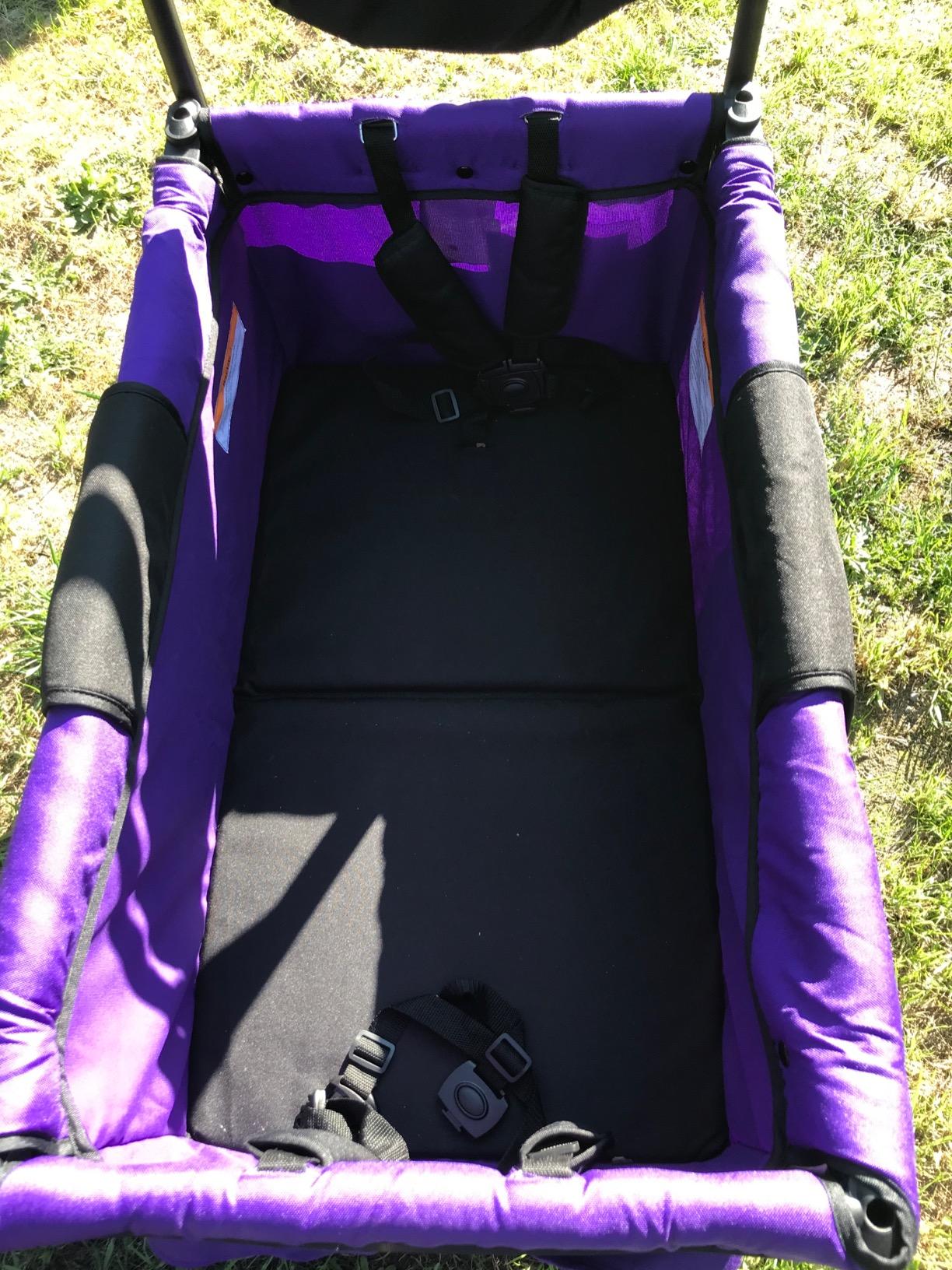 WONDERFOLD W1 Original Stroller Wagon (2 Seater) - Wagon Stroller with Seats with 5-Point Harnesses, Adjustable Push Handle, and Sun Canopy, Jet Black customer photo 1