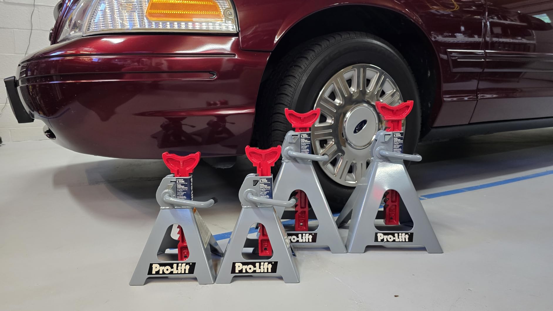 Pro-LifT PL3300 Heavy Duty Jack Stands For Car – 3 Ton in Pair with Double Pins - Handle Lock and Mobility Pin for Extra Safety – Great for Home Auto Repair Shop, Orange customer photo 1