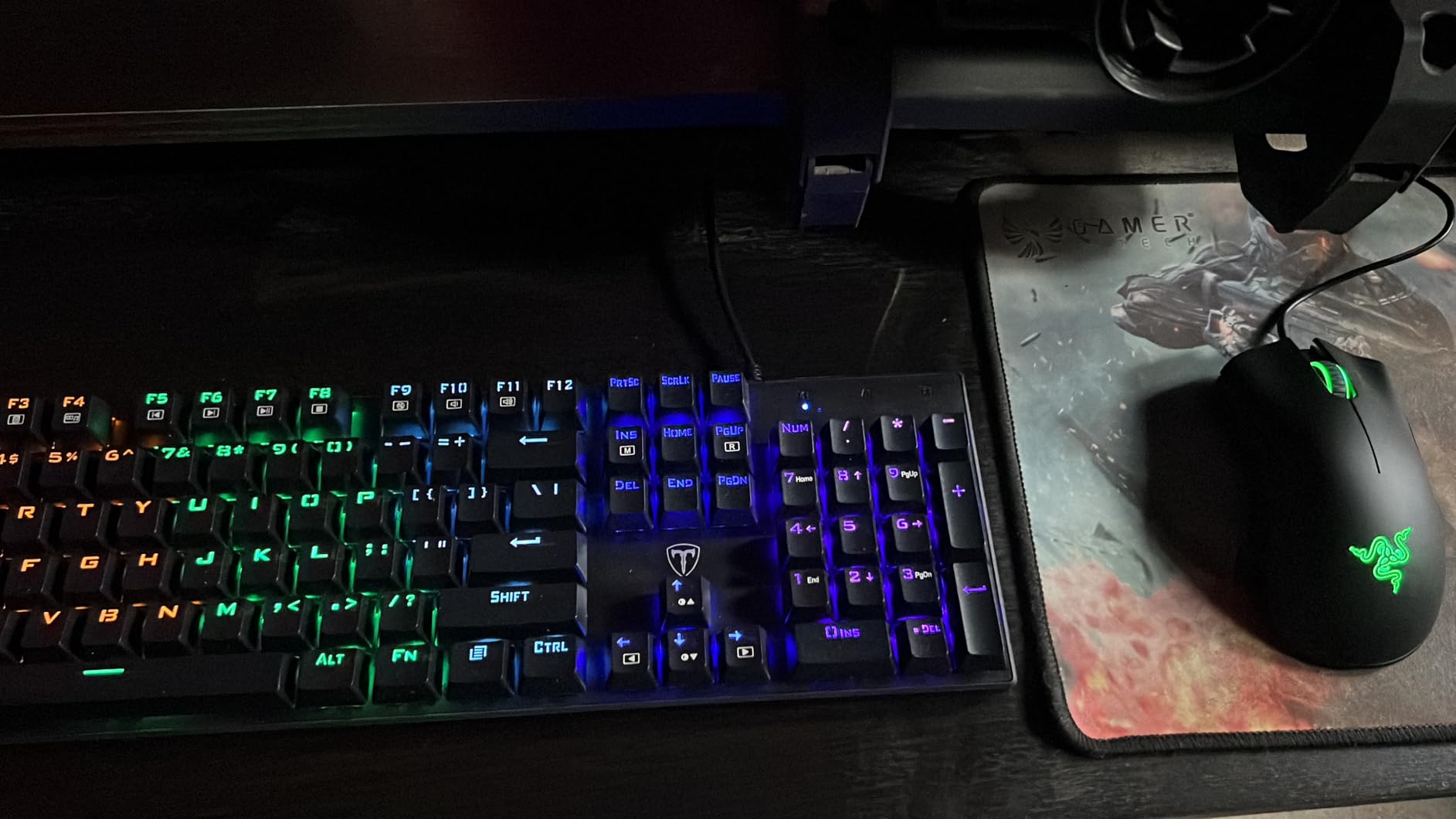 RisoPhy Mechanical Gaming Keyboard, RGB 104 Keys Ultra-Slim LED Backlit USB Wired Keyboard with Blue Switch, Durable Abs Keycaps/Anti-Ghosting/Spill-Resistant Computer Keyboard for PC Mac Xbox Gamer customer photo 1