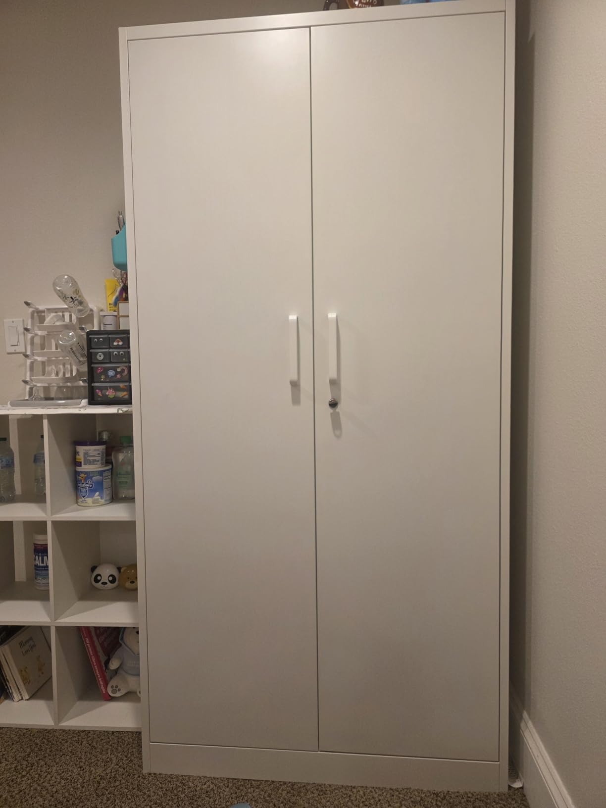 Letaya Metal Storage Cabinets Locker with Lock Door, 72'' Clothing Coat Steel Storage Freestanding Wardrobe for Office, Home, School, Employee,Gym,Fire Department (Black) customer photo 1