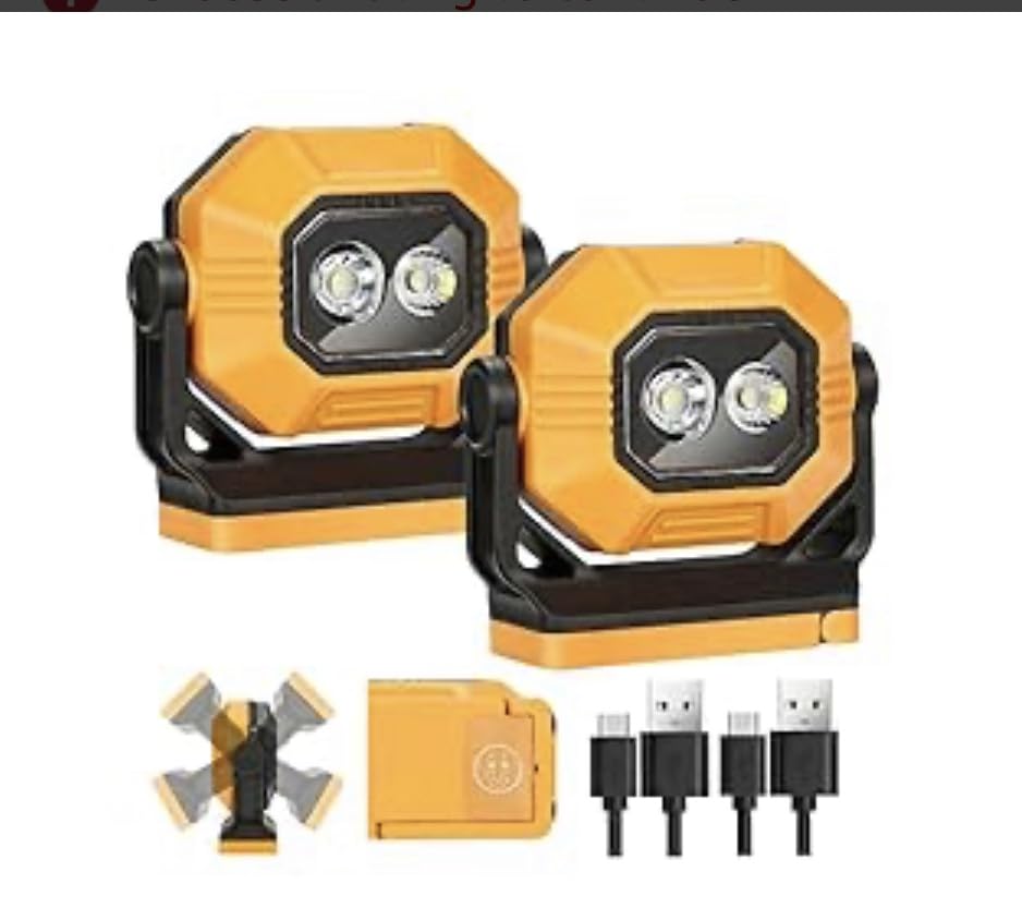 Easymaxx Rechargeable Magnetic Work Light 2 Pack, 1500LM LED Flashlight customer photo 1