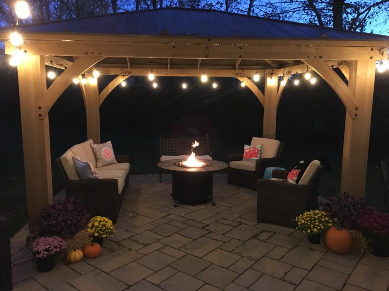 Yardistry 10 x 12 Meridian Cedar Wood Gazebo Pavilion for Patios, Decks, Garden, Backyard, Durable, Aluminum Roof customer photo 1