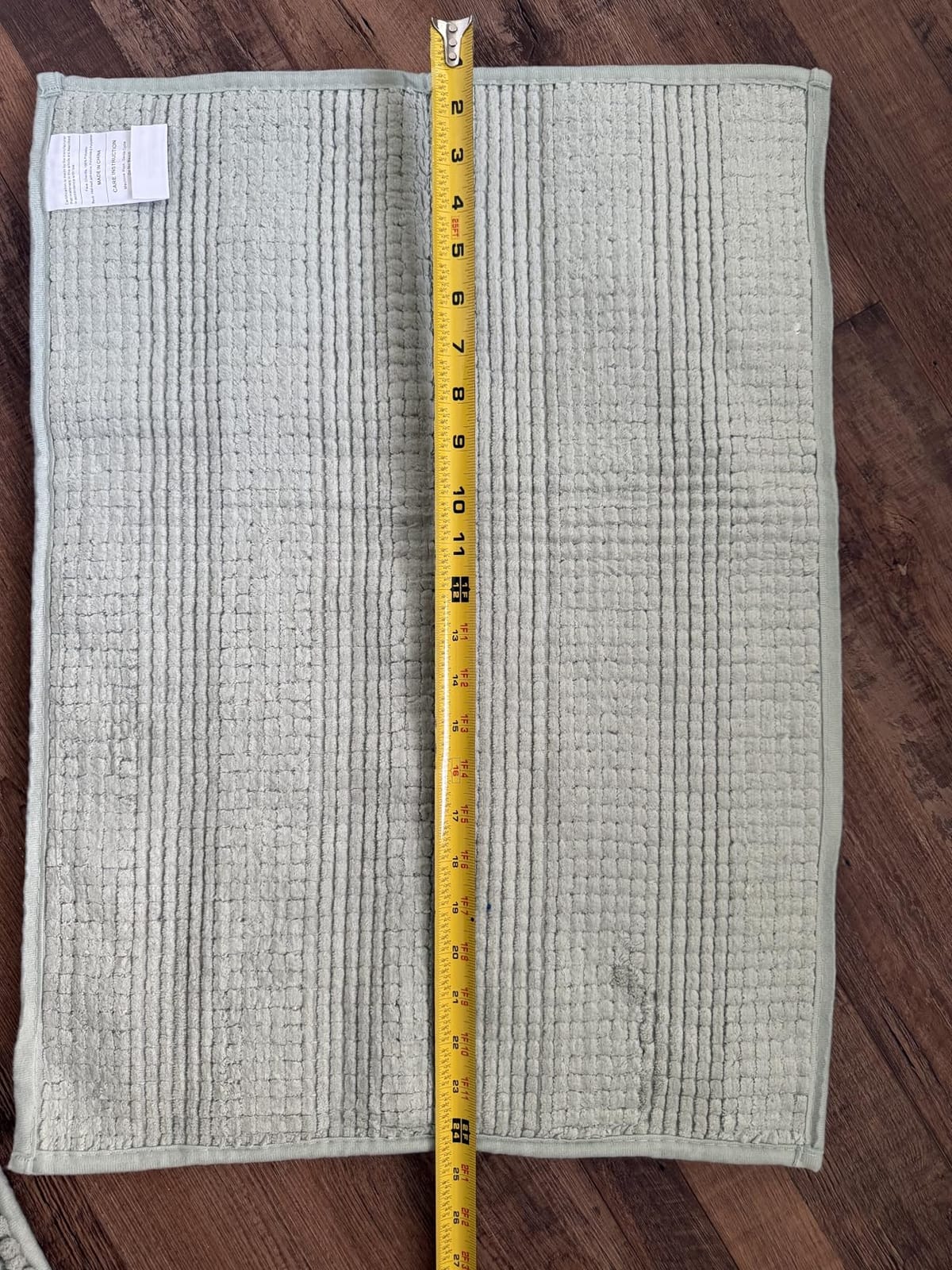 H.VERSAILTEX Sage Bathroom Rugs, Bath Mat Set of 2 Extra Thick Chenille Striped Pattern Shaggy Bath Rugs for Bath Room, Non Skid Bath Mats for Bathroom Floor (32 x 20 Plus 24 x 17 - Inches) customer photo 2