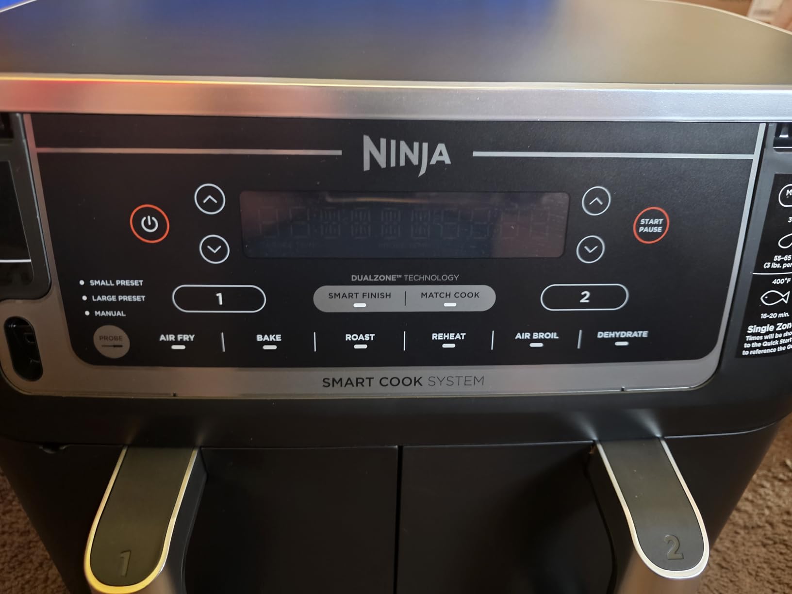Ninja Foodi Air Fryer, 10 Qt DualZone Smart XL, 6-in-1, Black, DZ550 customer photo 1