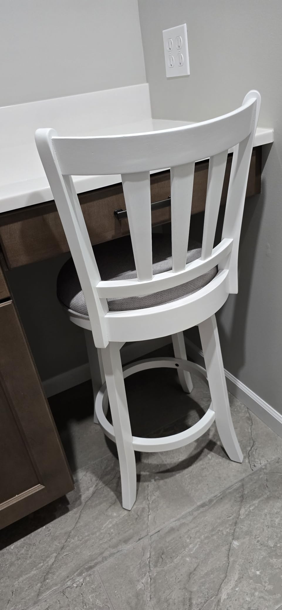 HILLSDALE Presque ISLE Wood Counter Height Swivel Stool White customer photo 1
