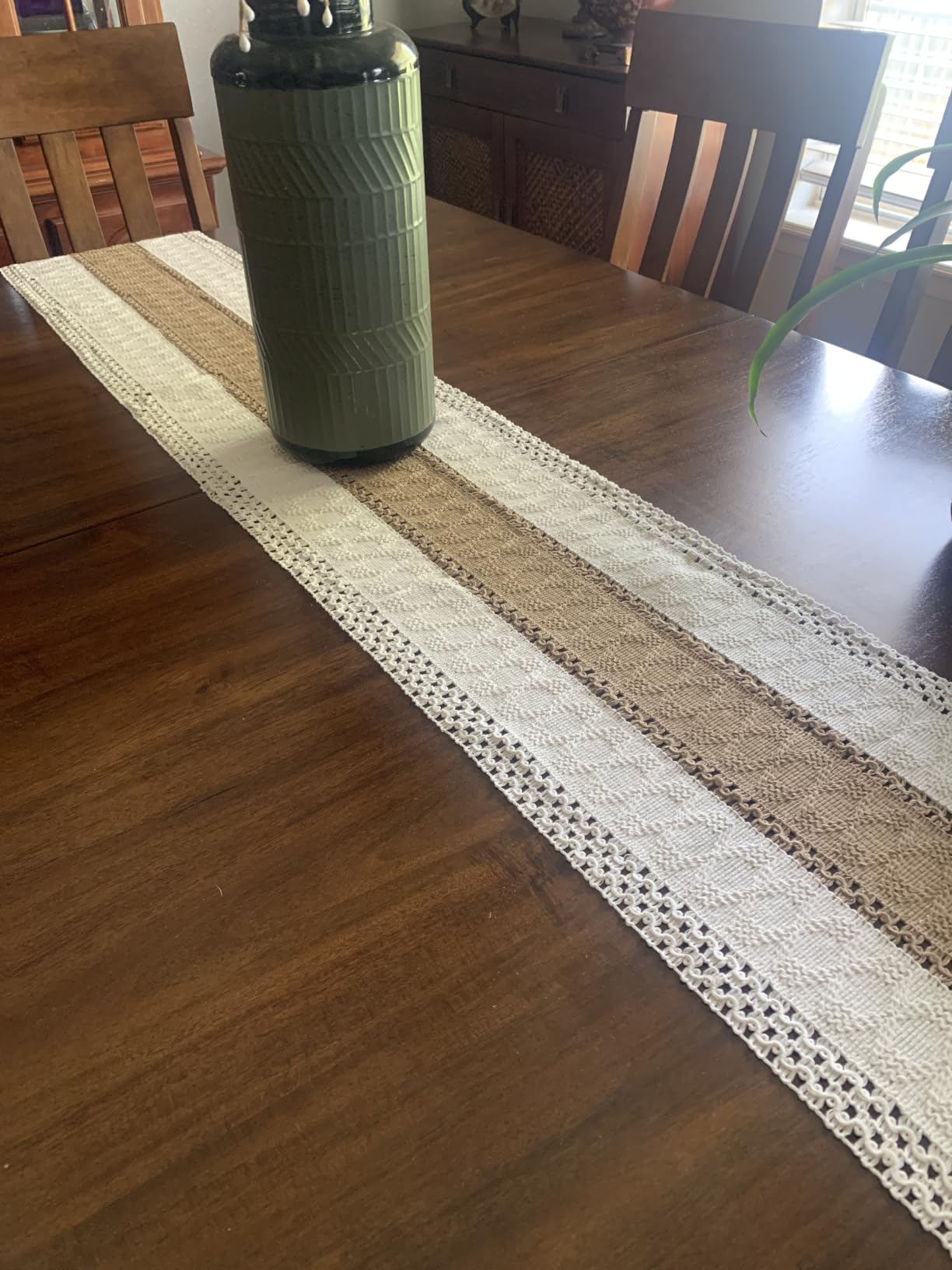 FEXIA Boho Table Runner for Fall Home Decor 12x72 Rustic with Tassels | 72 Inches Long Farmhouse Kitchen Dining Room Macrame Burlap Coffee Table Decoration Dresser Runner Pottery Barn Furniture customer photo 2