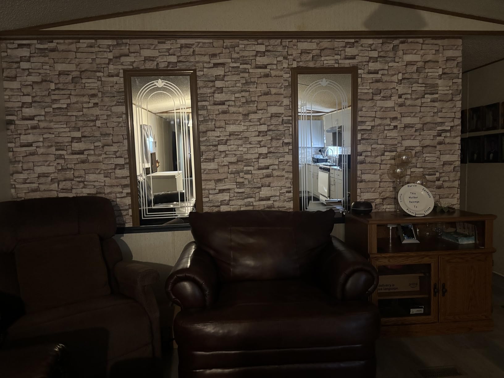 20PCS 3D Wall Panels Peel and Stick Foam 3D Brick Wallpaper Peel and Stick Faux Stone Wall Panel Self-Adhesive Wallpaper (20PCS, Rock Color) customer photo 2