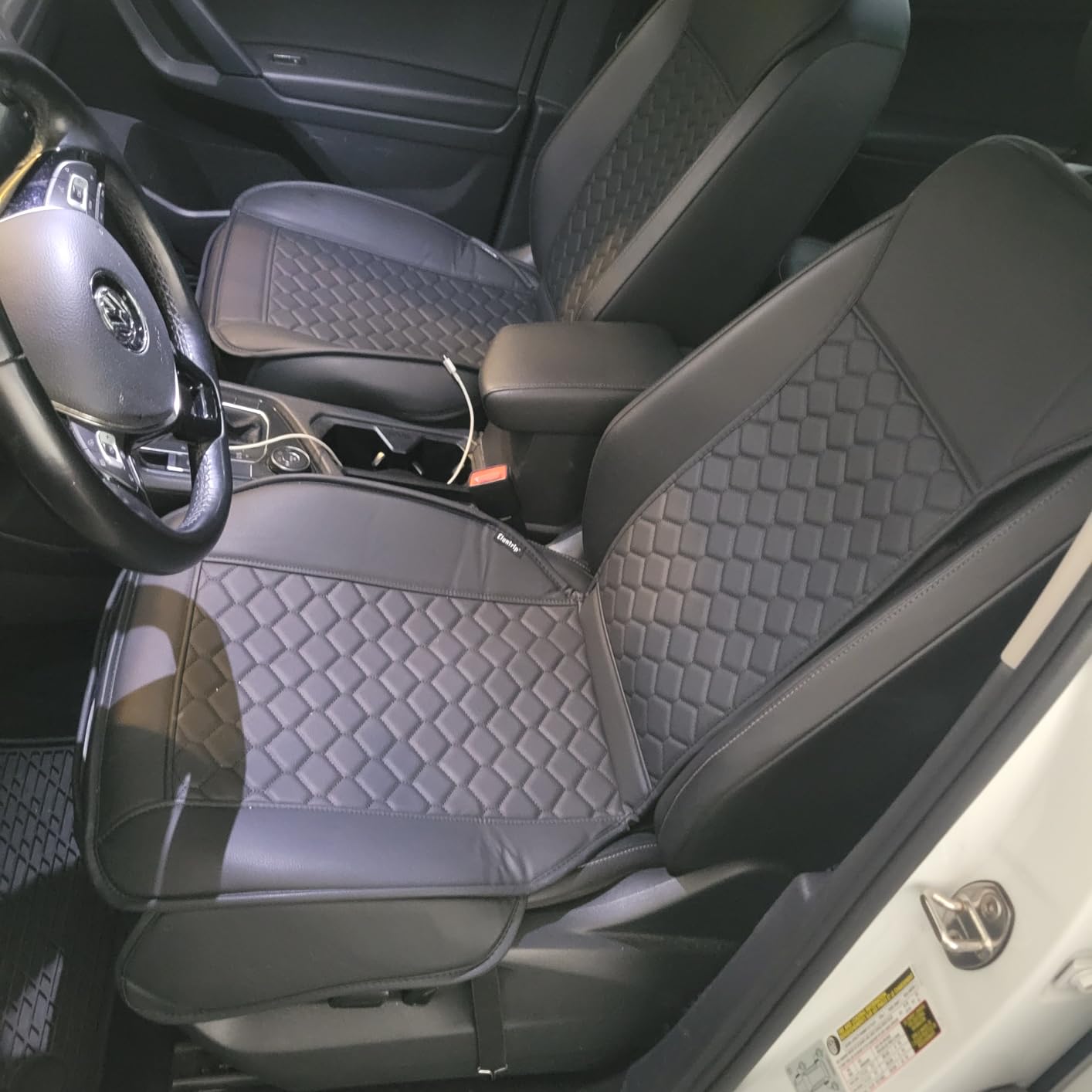 Elantrip Leather Car Seat Covers Front 2PC Waterproof Universal Fit Black customer photo 1