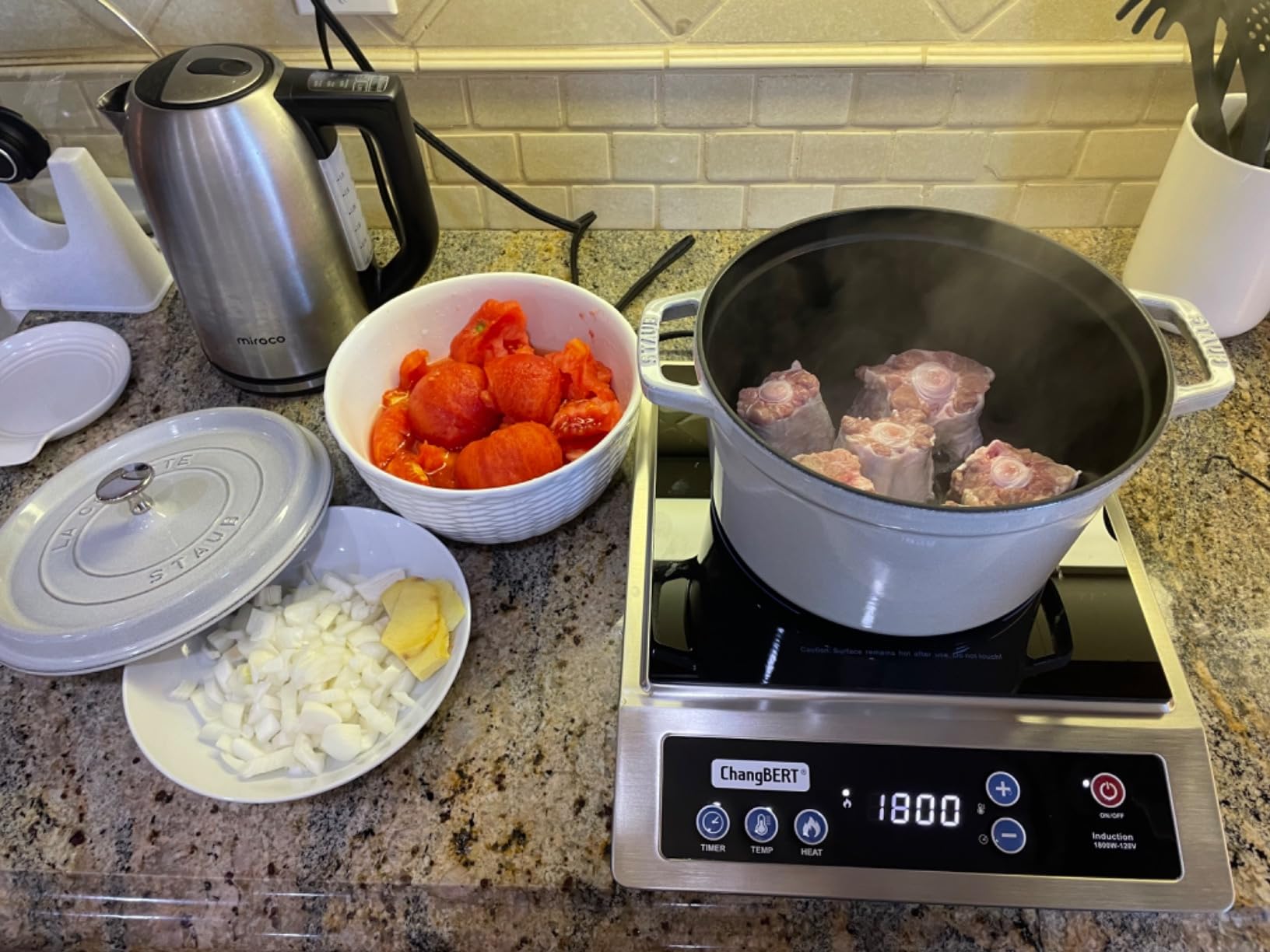 ChangBERT Induction Cooktop, Commercial Grade Portable Cooker, Large 8” Heating Coil, Premium Stainless Steel Countertop Burner with NSF Certified, 10 Hours Timer Powerful 1800W Professional Hot Plate customer photo 2