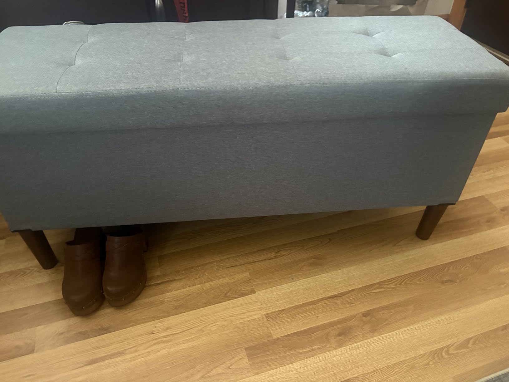 SONGMICS Storage Ottoman Bench, Foldable Foot Rest with Legs customer photo 1