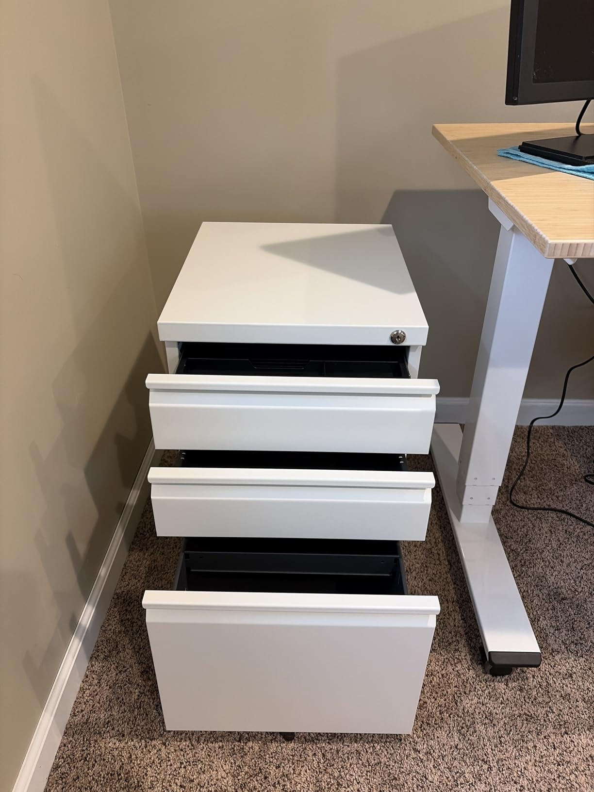 DEVAISE 3 Drawer Mobile File Cabinet, Fully Assembled Except Casters customer photo 1