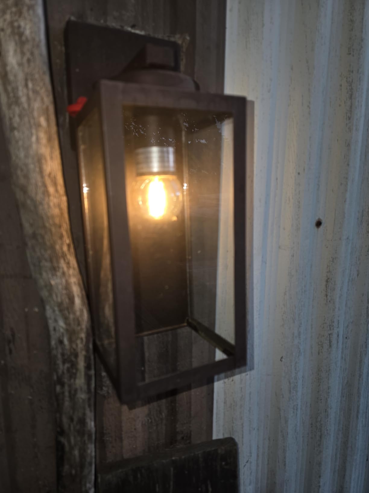 BesLowe Outdoor Wall Light Fixture, Modern Outside Porch Sconce, Black customer photo 1