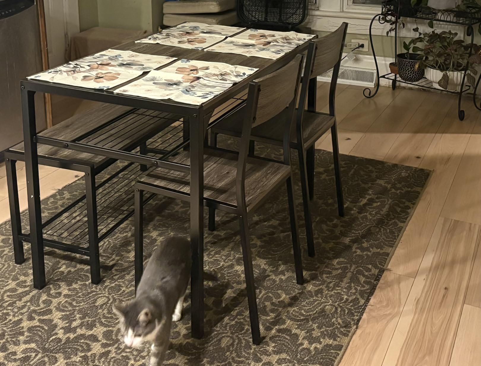 Gizoon 4-Piece Dining Table Set for 4, Kitchen Table with Bench Black customer photo 1