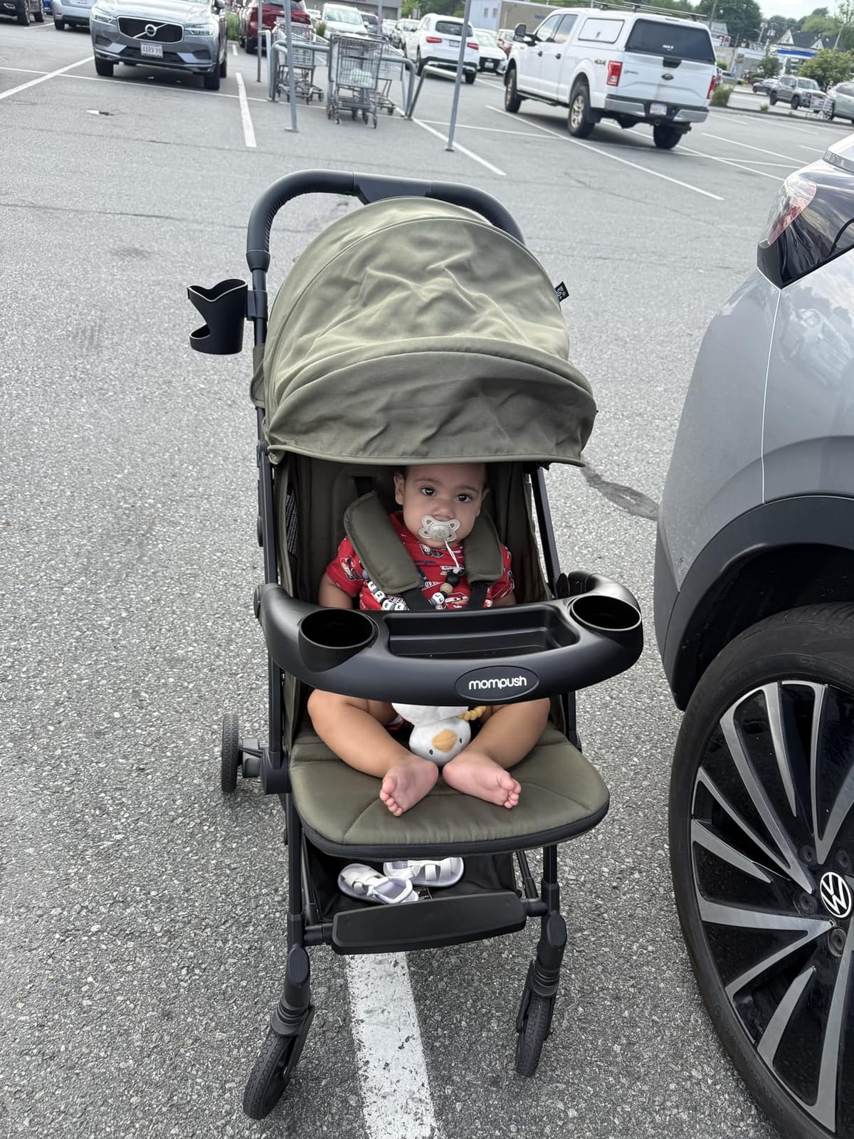 Mompush Lithe V2 Lightweight Travel Stroller Snack Tray Included, Forest customer photo 1
