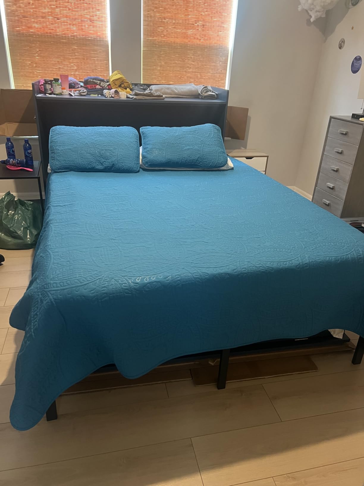 NEW JETO Metal Bed Frame, Queen Size Bed Frame with Storage Space, 14 Inch | Heavy Duty Sturdy Mattress Foundation, Easy Assembly, No Box Spring Needed, Black customer photo 1