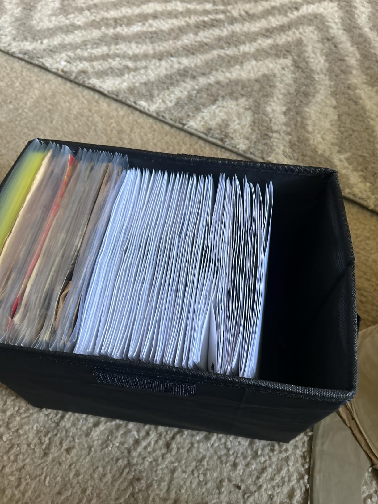 UENTIP Vinyl Record Storage Box for 12-inch Records Crate Holds up to 90 records,Pack of 1-14x 13x 13 Inch LP record storage for Valuable Album Collection - Black customer photo 1