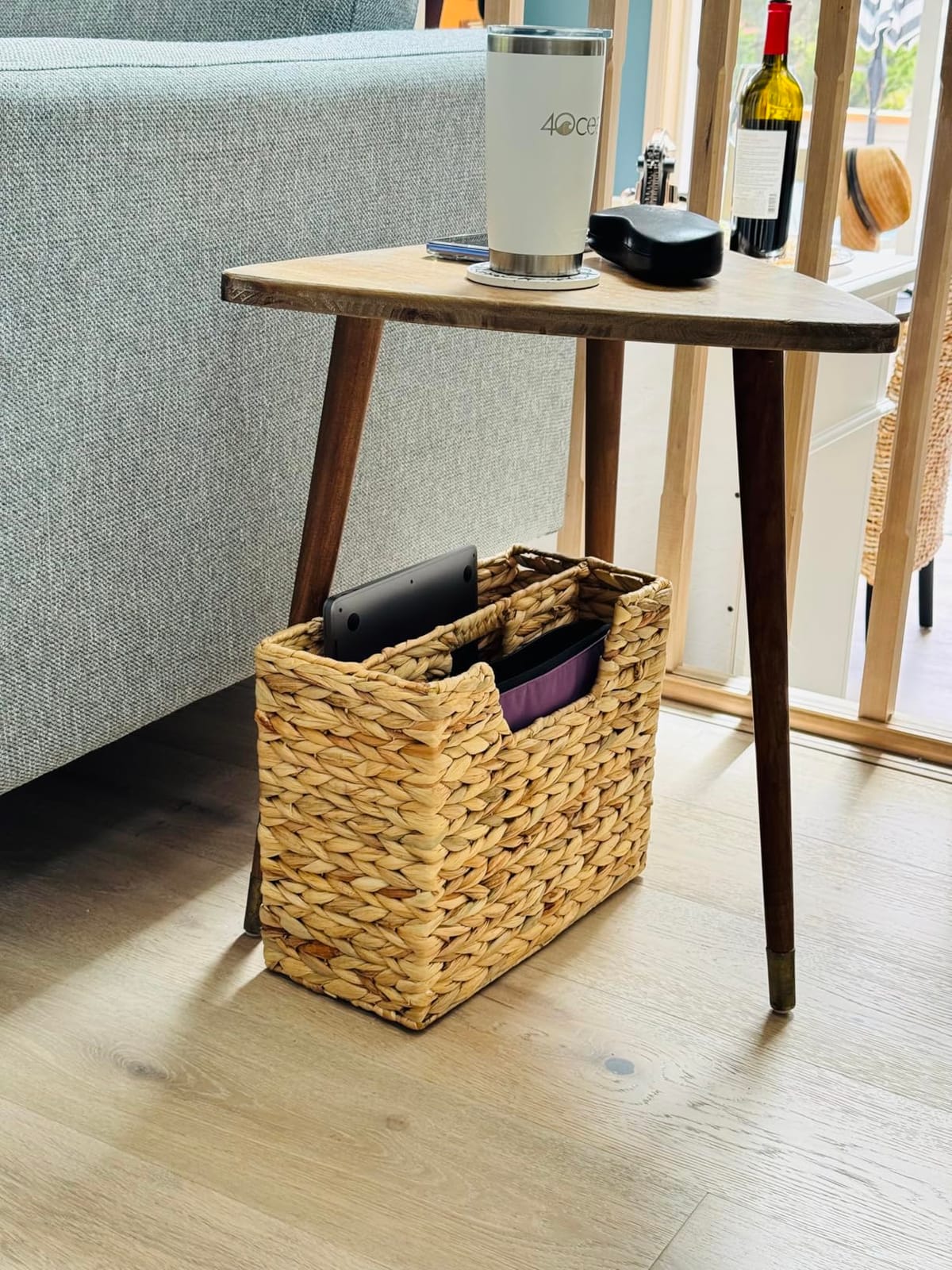 Chi An Home Wicker Magazine Basket Water Hyacinth Handwoven Magazine Holder customer photo 2