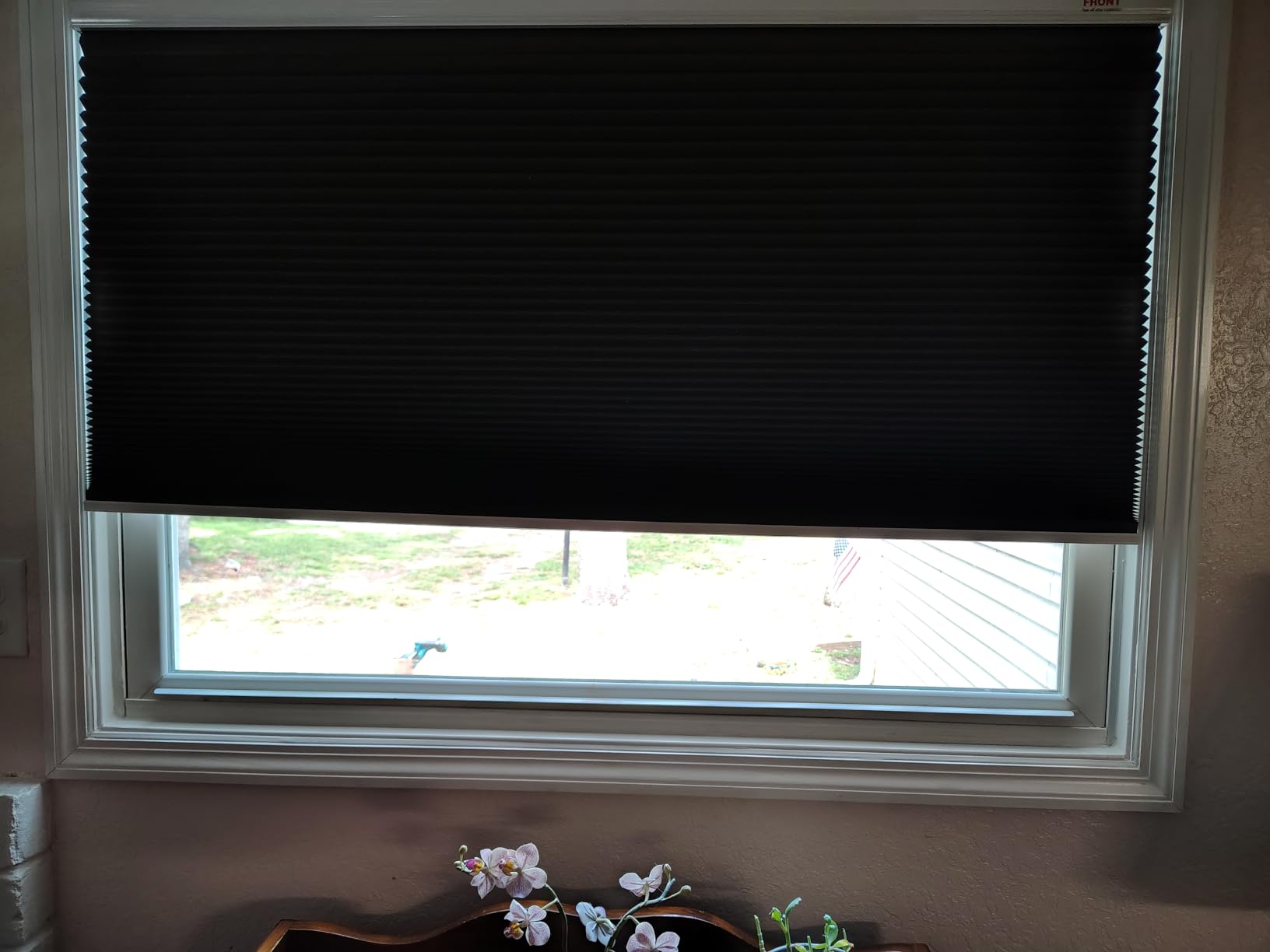 Changshade Cordless Cellular Shades,Light Filtering Honeycomb Shades for Windows,Pull Down Pleated Blinds,Easy to Install for Indoor Windows and French Doors,White,Custom Size customer photo 1
