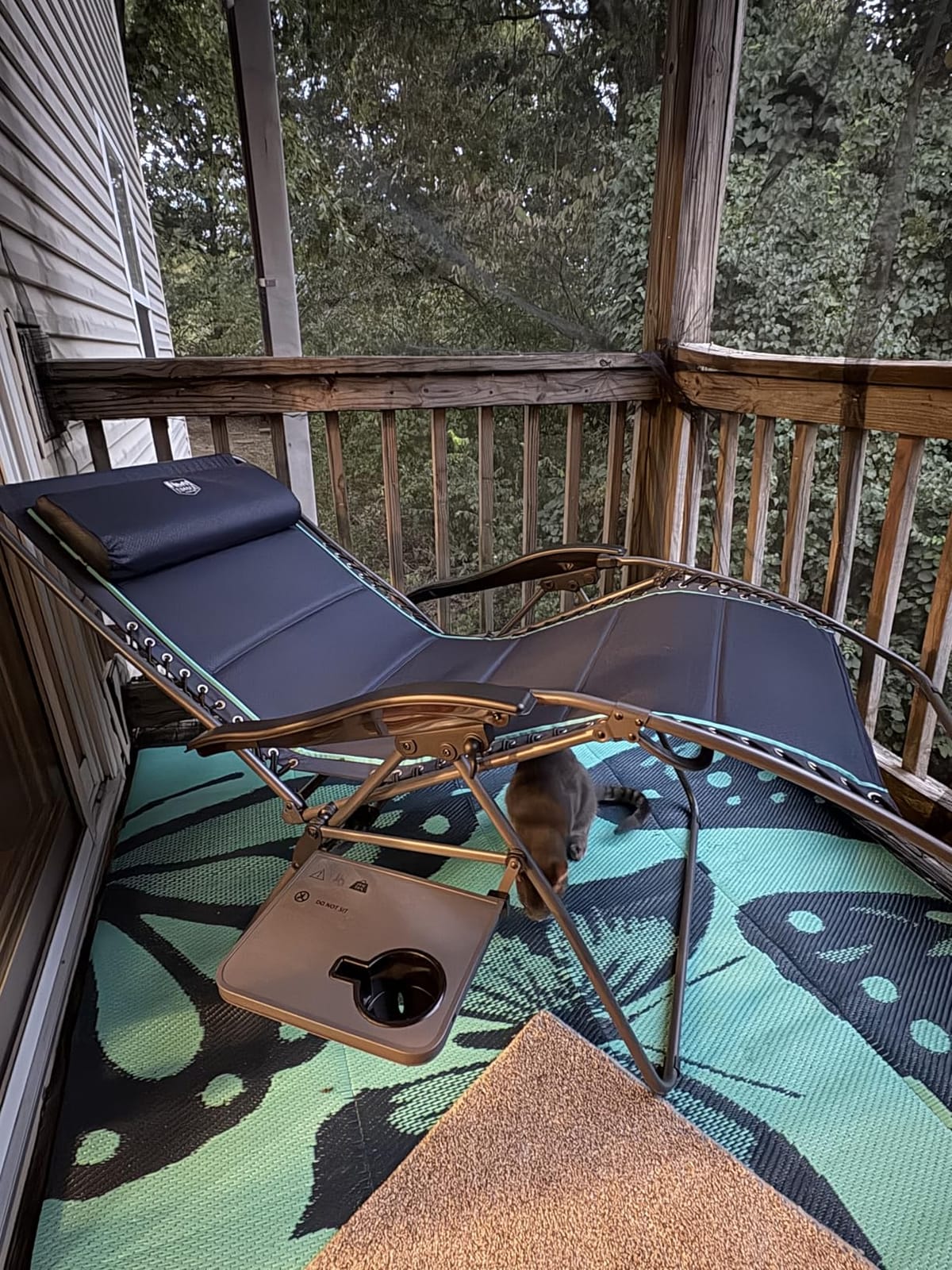 Timber Ridge Oversized Zero Gravity Chair, 33In Wide XXL Zero Gravity Reclining Chair with Side Table, Full Padded Lounge Chair for Outdoor Camping Patio Lawn, Heavy Duty Supports 500lbs, Blue-1 Pack customer photo 2
