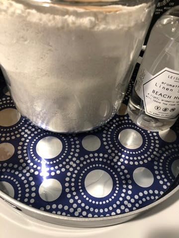 Spsyrine Blue Decorative Serving Tray with Handles, Elegant Plastic Coffee Table Tray for Ottoman, Living Room, Home Decor 15.6