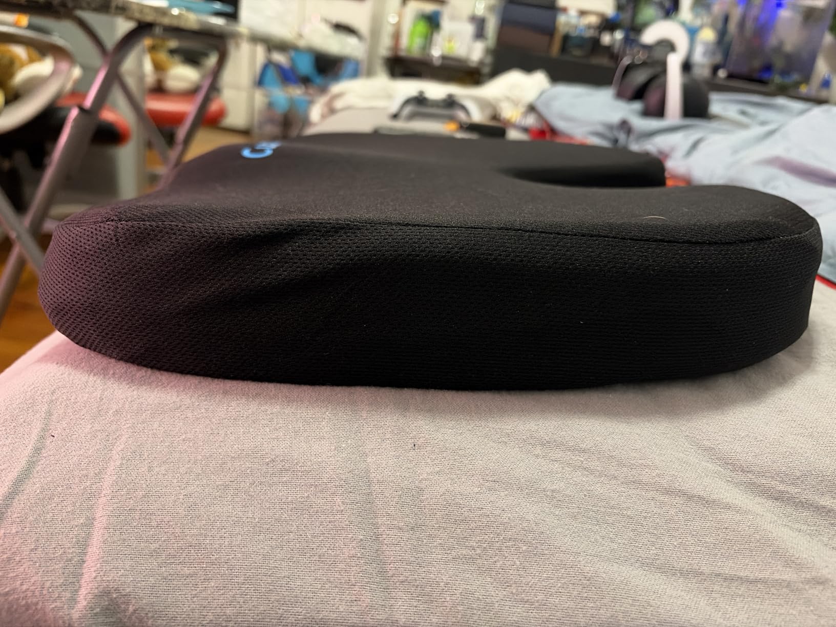 Gel Seat Cushion, Cooling Memory Foam Cushion for Office Chair, Black customer photo 1
