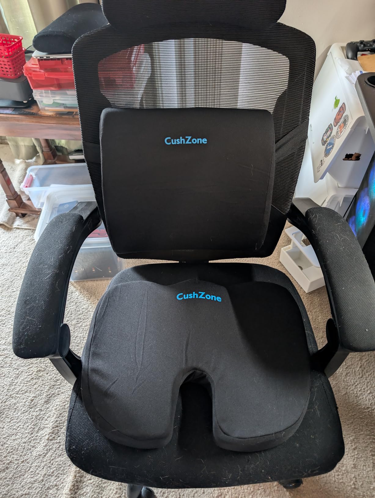 CushZone Seat Cushion and Lumbar Support Pillow for Office Chair, Black customer photo 1