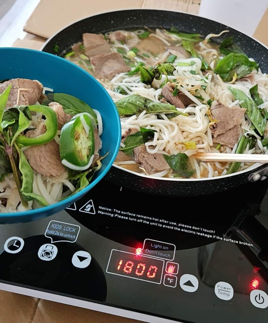 VBGK Electric Cooktop,110V Electric Stove Top,Single Burner LED Touch Control,9 Power Levels, Kids Lock &Timer,Overheat Protection,1800W Portable Induction Cooktop. customer photo 1