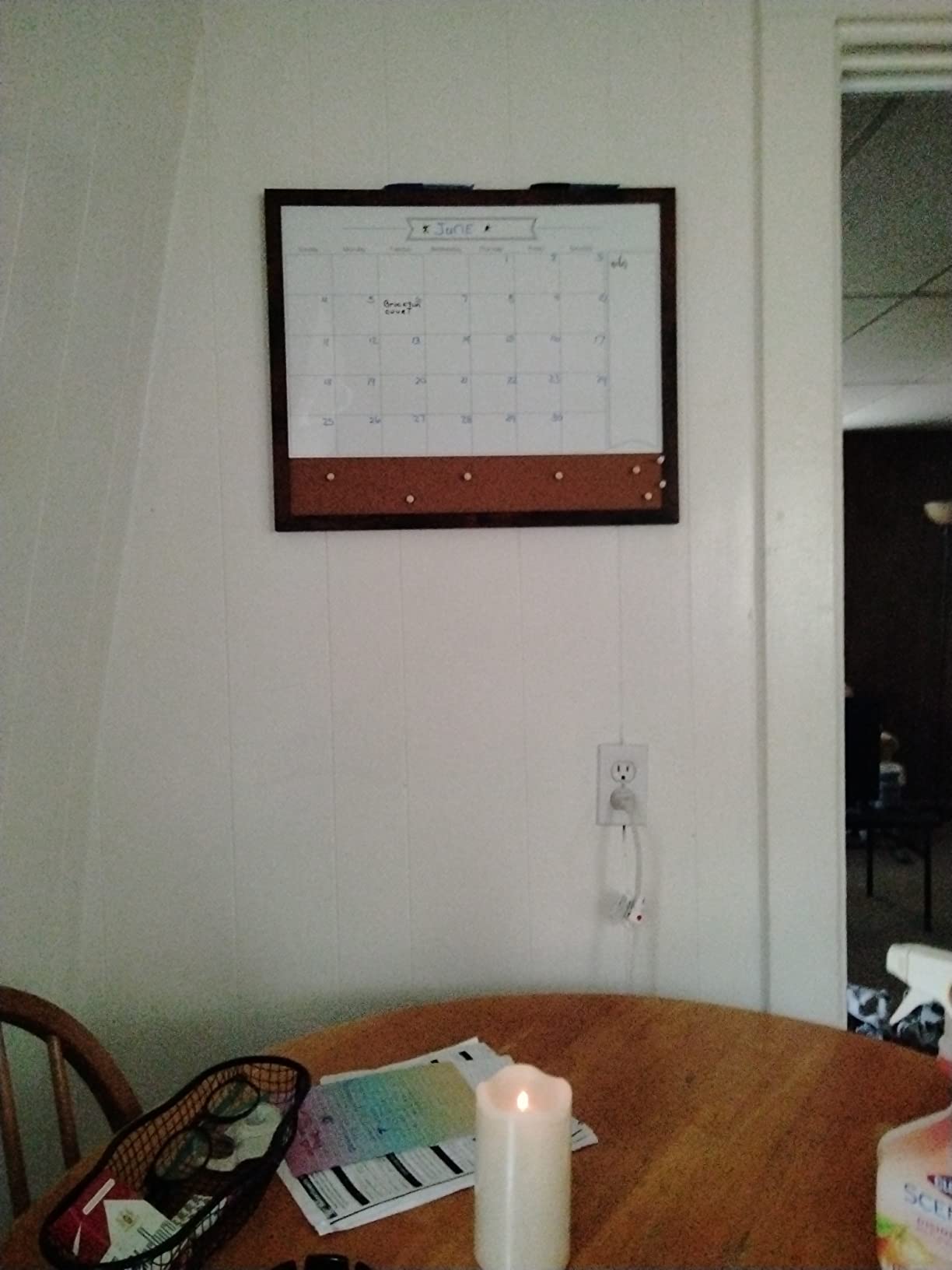 Dry Erase Calendar Whiteboard for Wall, Magnetic Combination Dry Erase Board & Bulletin Board, 2in1 White Board Cork Board Combo Board (White, 13“×17”) customer photo 2