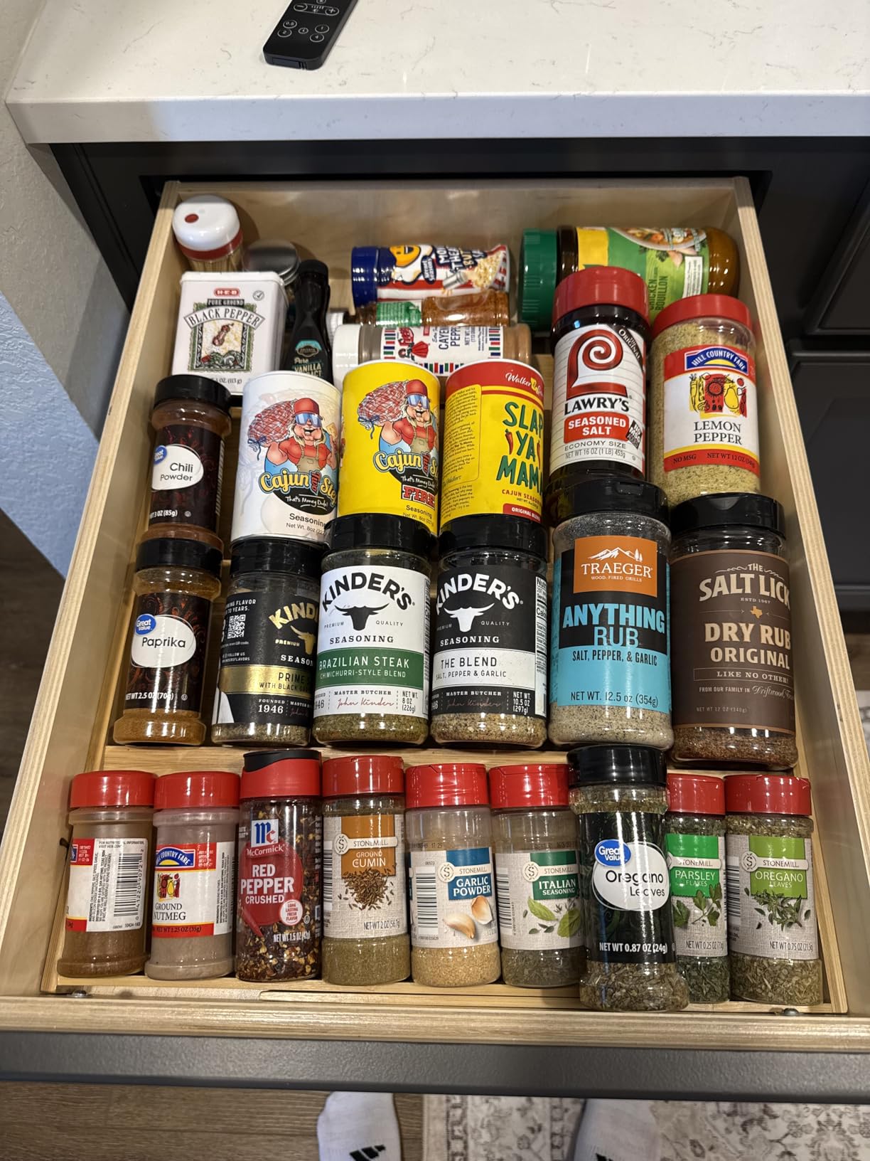 SpaceAid Bamboo Spice Drawer Organizer, (Need 3