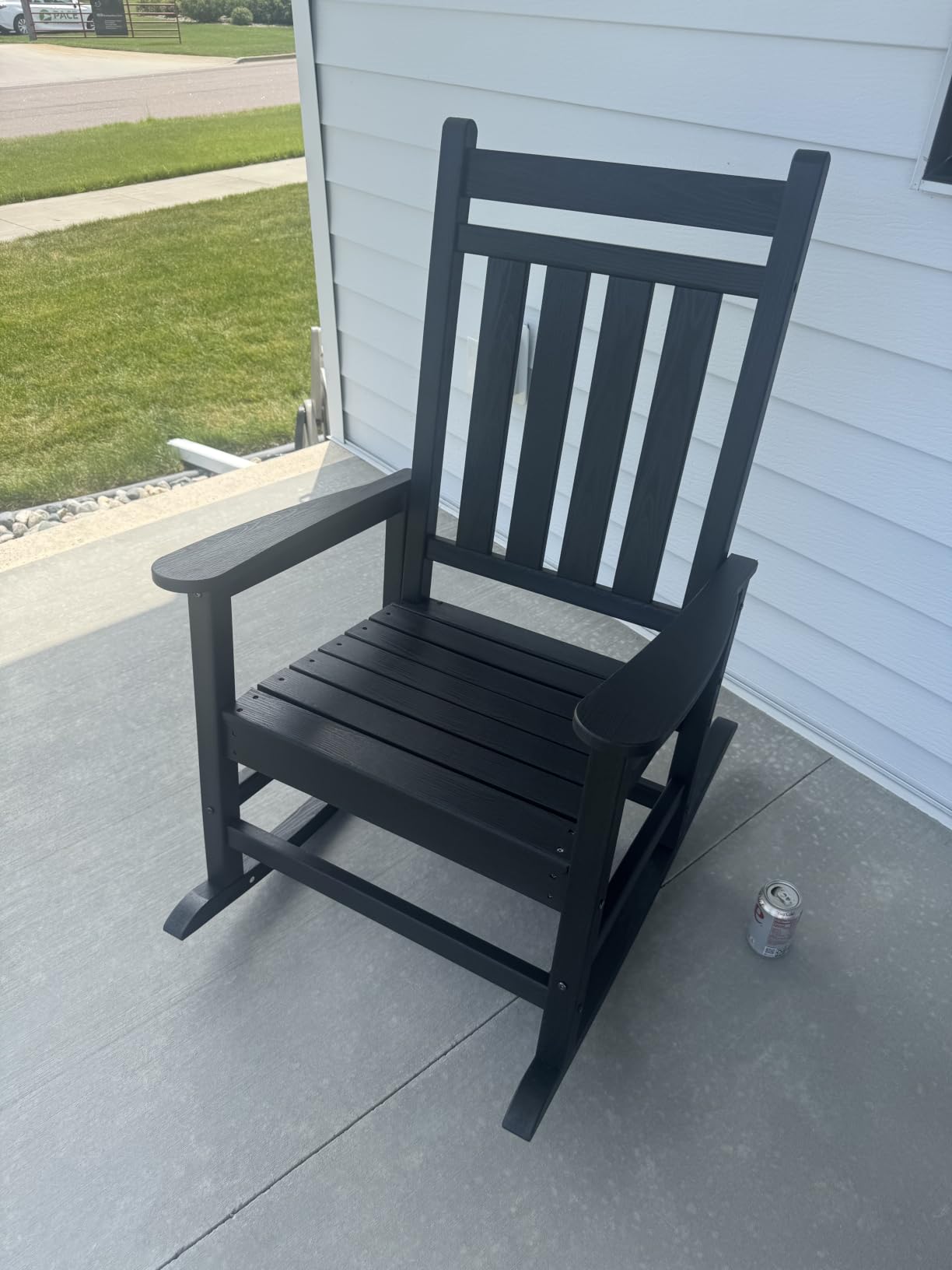 SERWALL Outdoor Rocking Chair Set of 2, HDPE Rocking Chairs for Adult, Grey customer photo 1