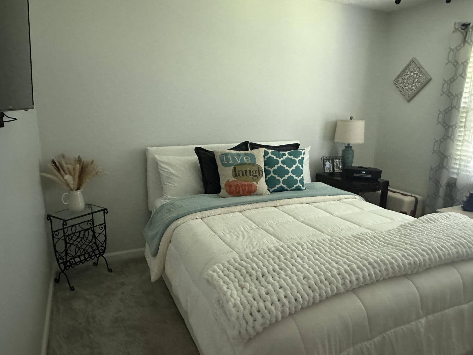 Allewie Queen Size Storage Bed Frame with 4 Underbed Drawers, Upholstered Platform Bed with Adjustable Headboard, Diamond Button Tufted, Easy Assembly, Noise-Free, No Box Spring Needed, Light Grey customer photo 2
