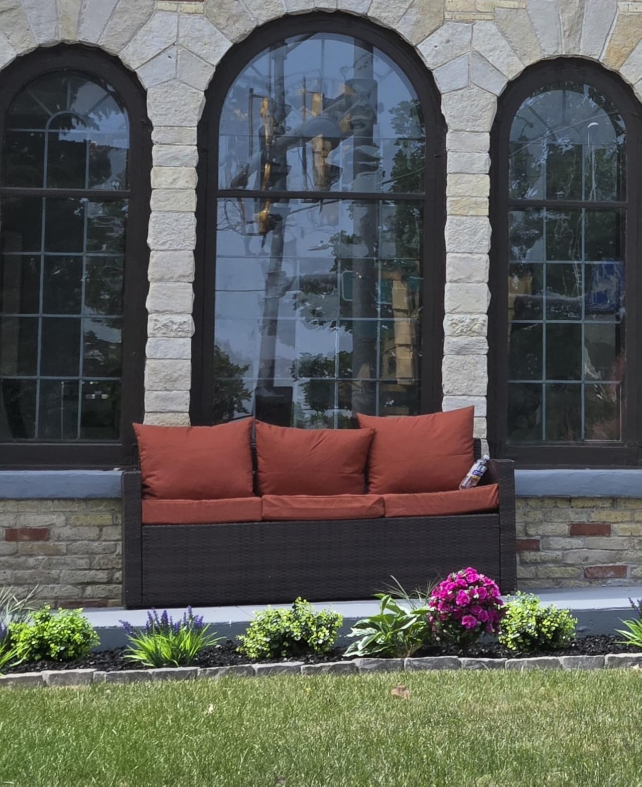 Favoyard Outdoor Patio Seat Cushions Set, 24 x 24 Inch, Waterproof, Beige customer photo 1